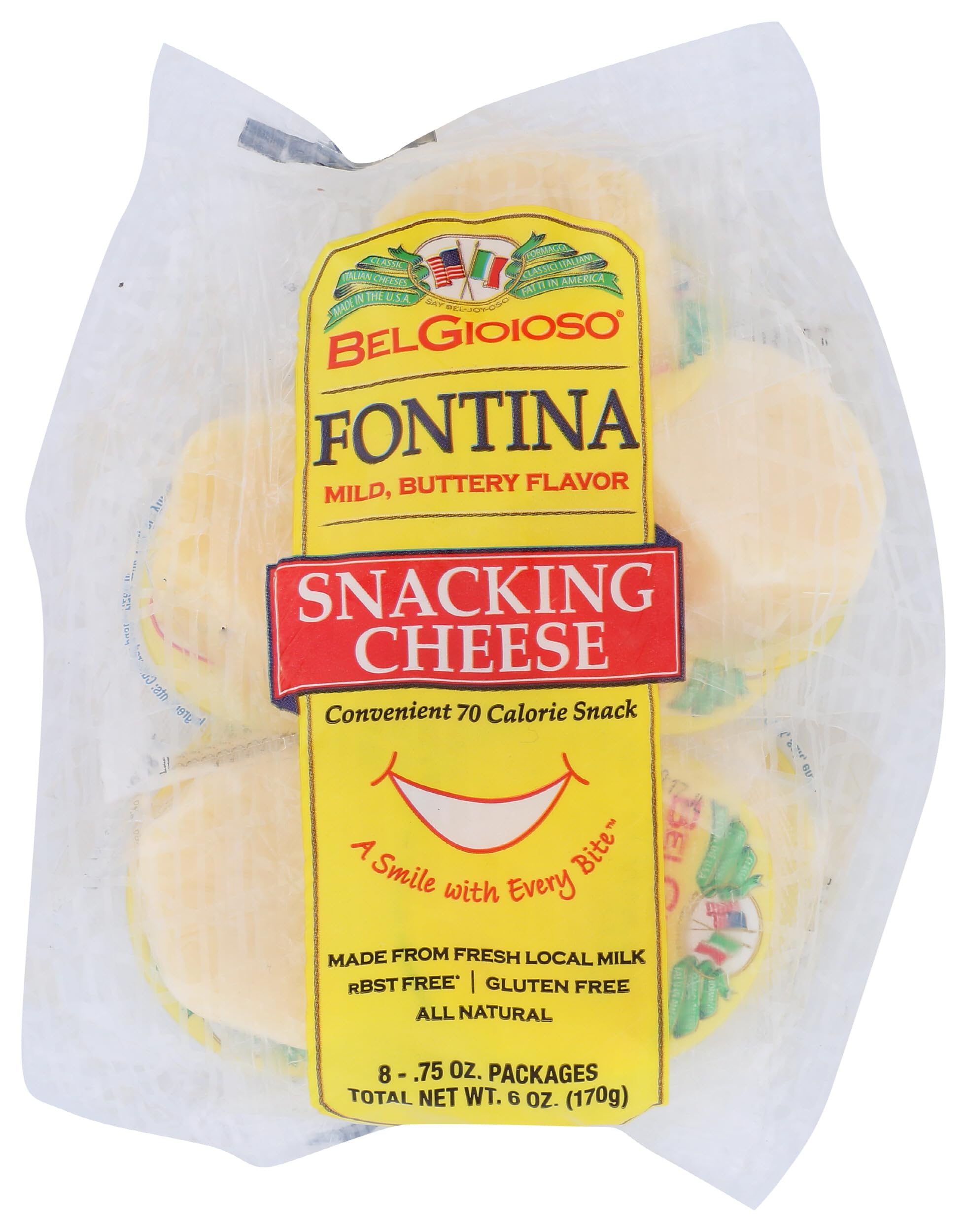 Belgioioso, Fontina Snacking, 0.75 Ounce, 8 Pack