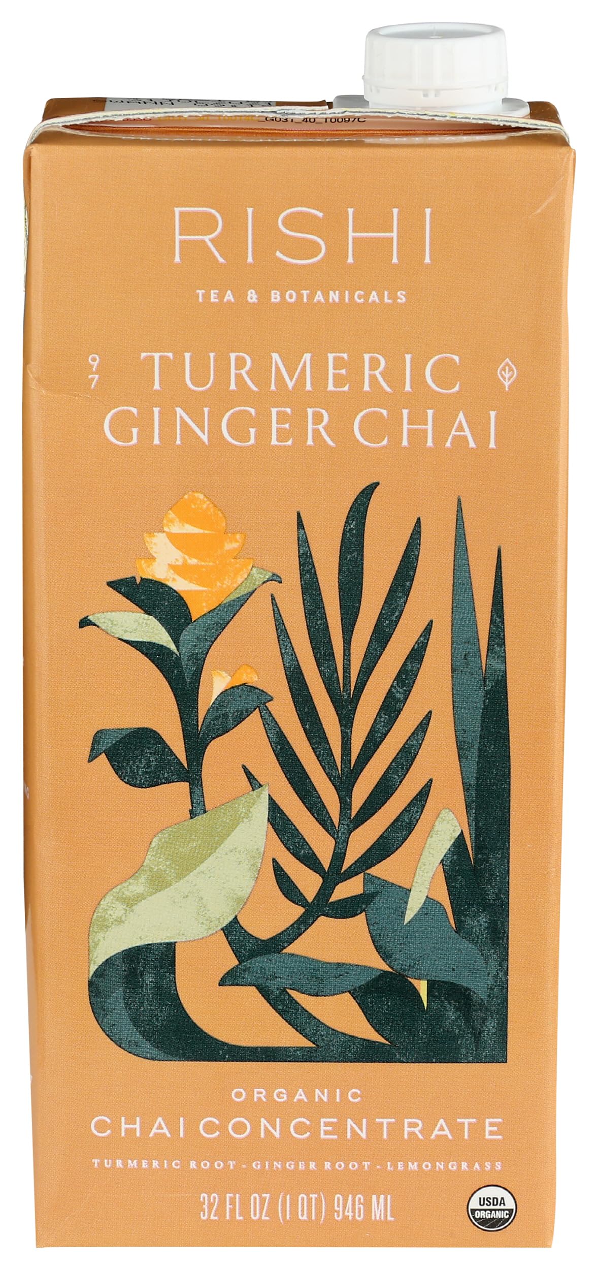 Rishi Tea Bev Turmeric Ginger Chai Con, 32 oz, Packaging may vary | Spiced Turmeric Ginger Chai Latte Concentrate, Easy-to-Serve Hot or Iced, Sustainable, 8 Servings