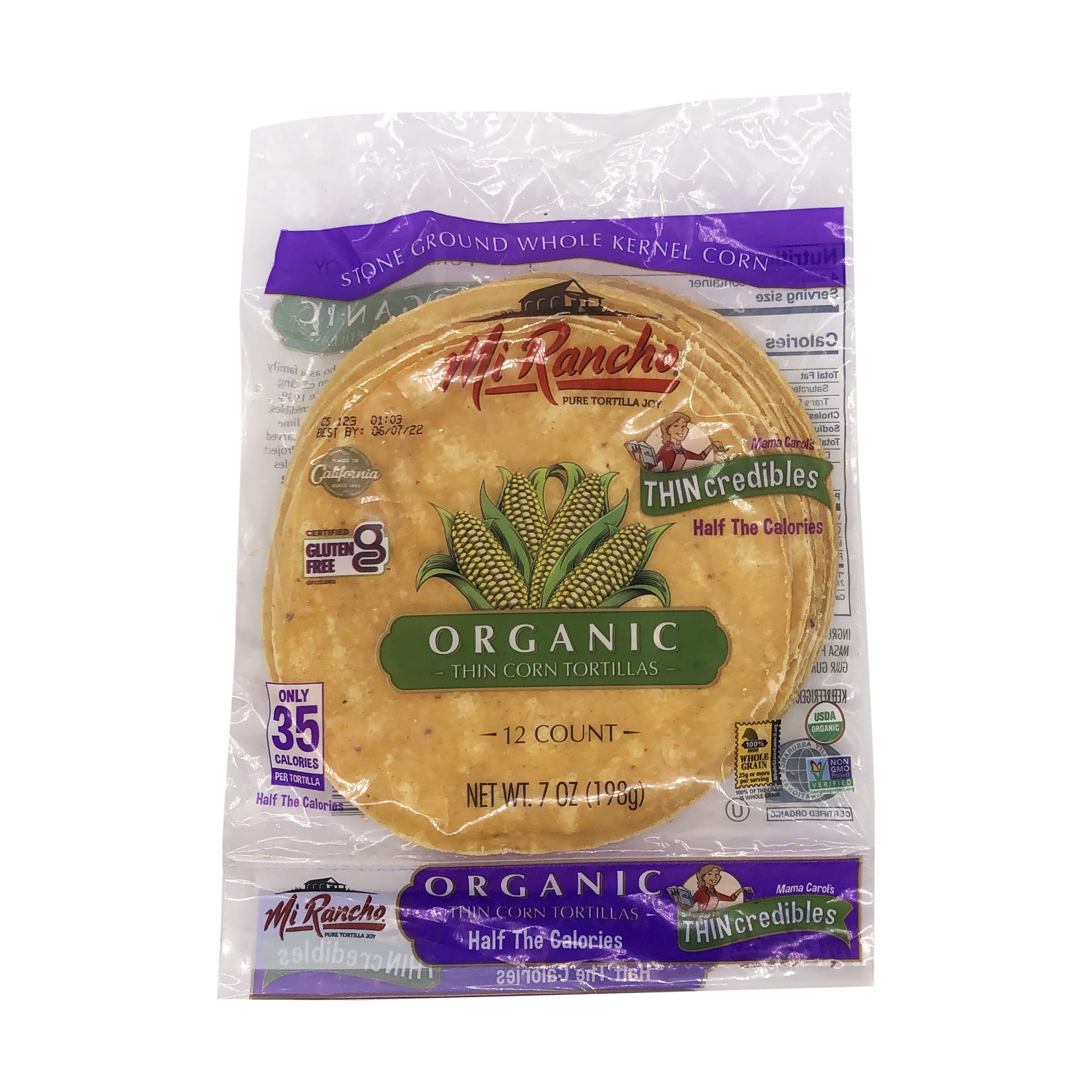 Flatbread Tortilla Corn Organic, 7 Ounce