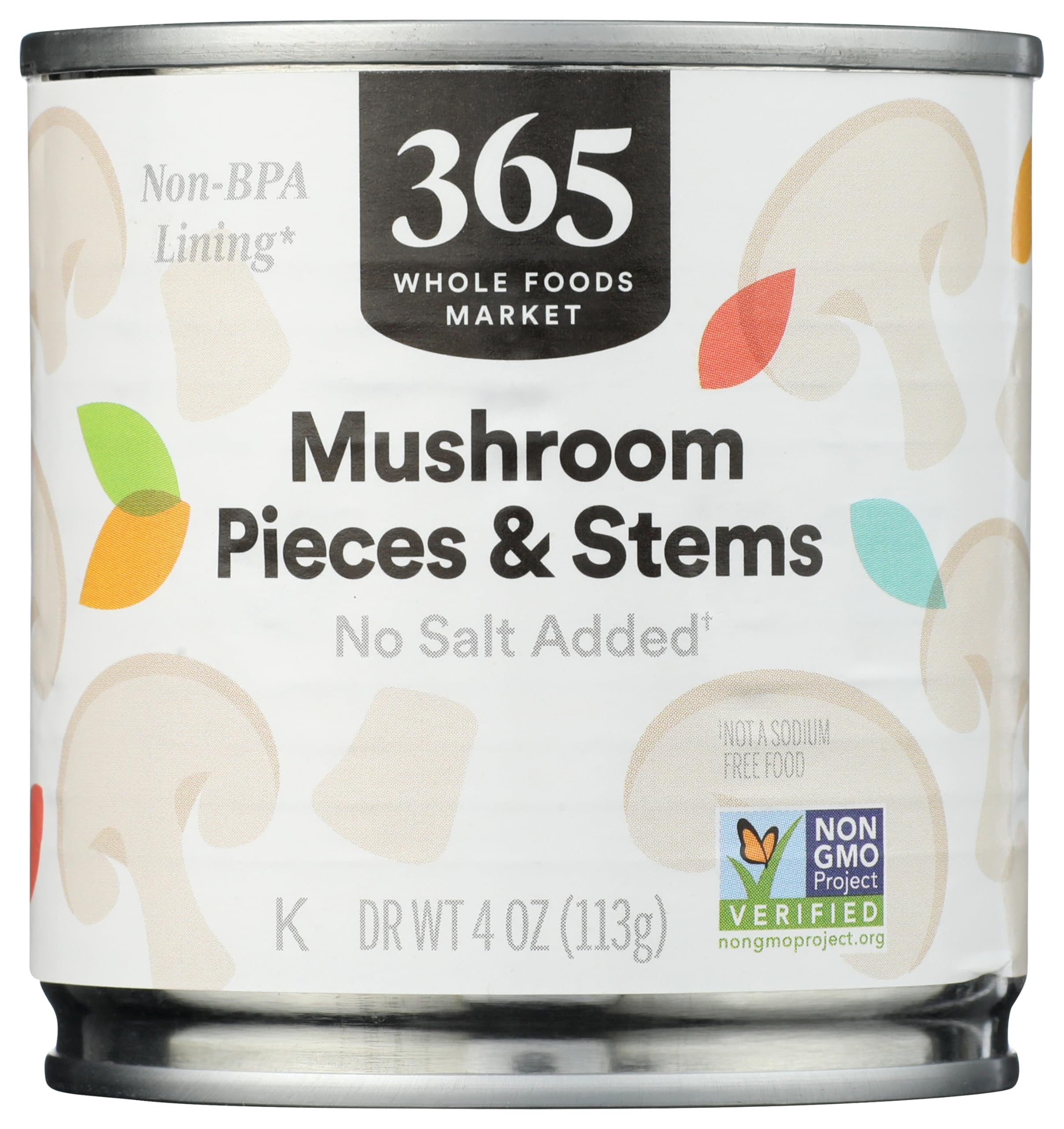 365 by Whole Foods Market Pieces and Stems No Salt Added Mushrooms, 4 OZ