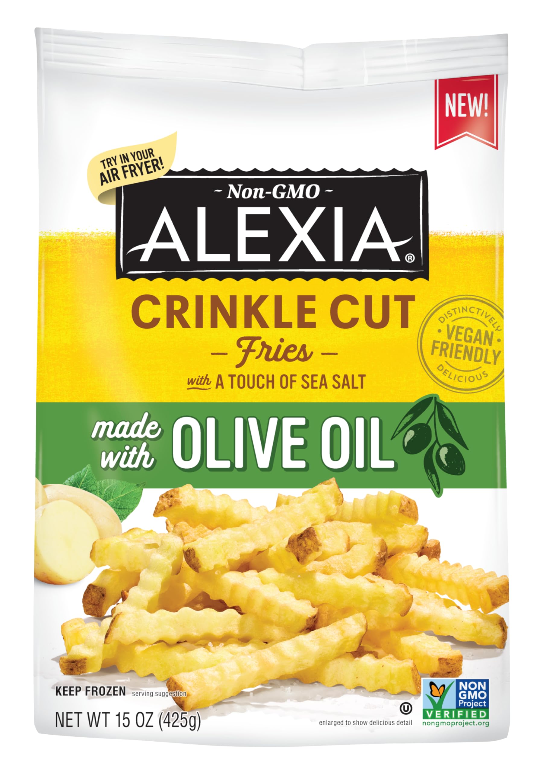 Alexia Foods Crinkle Cut Fries with Olive Oil, 15 OZ