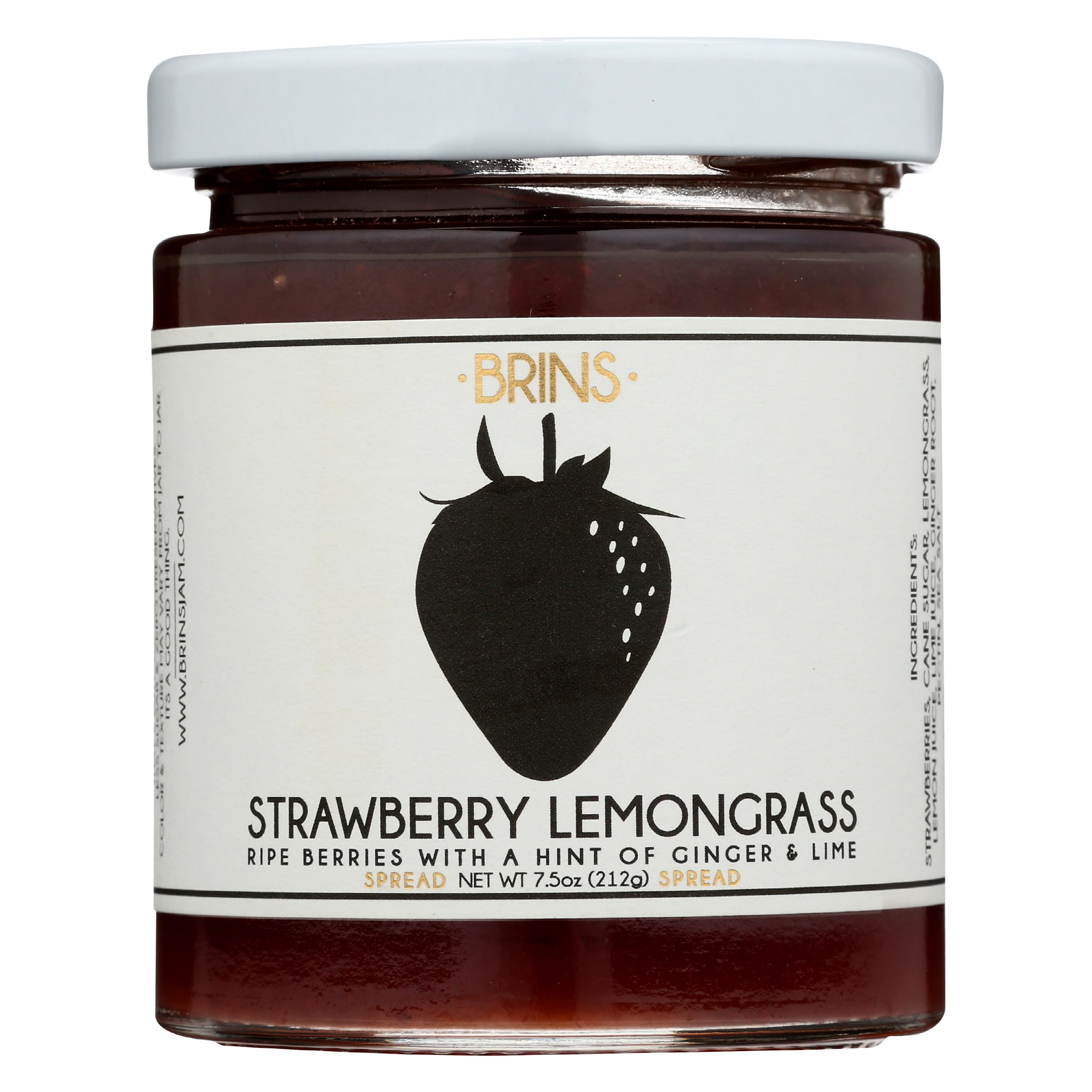 Brins, Jam Strawberry Lemongrass, 7.5 Ounce