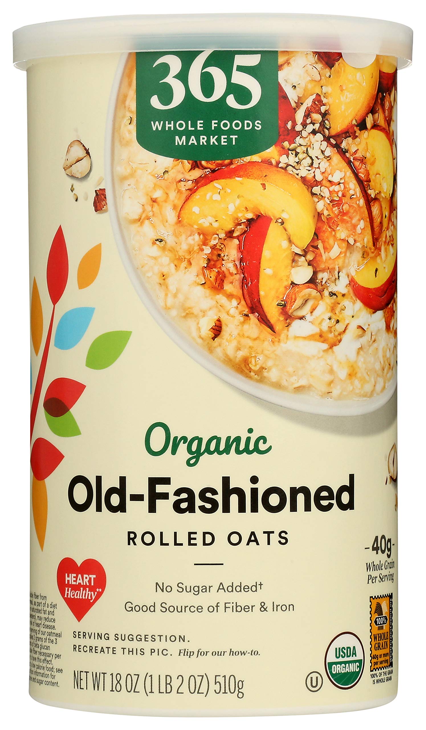 Organic Old Fashioned Rolled Oats, 18 Ounce