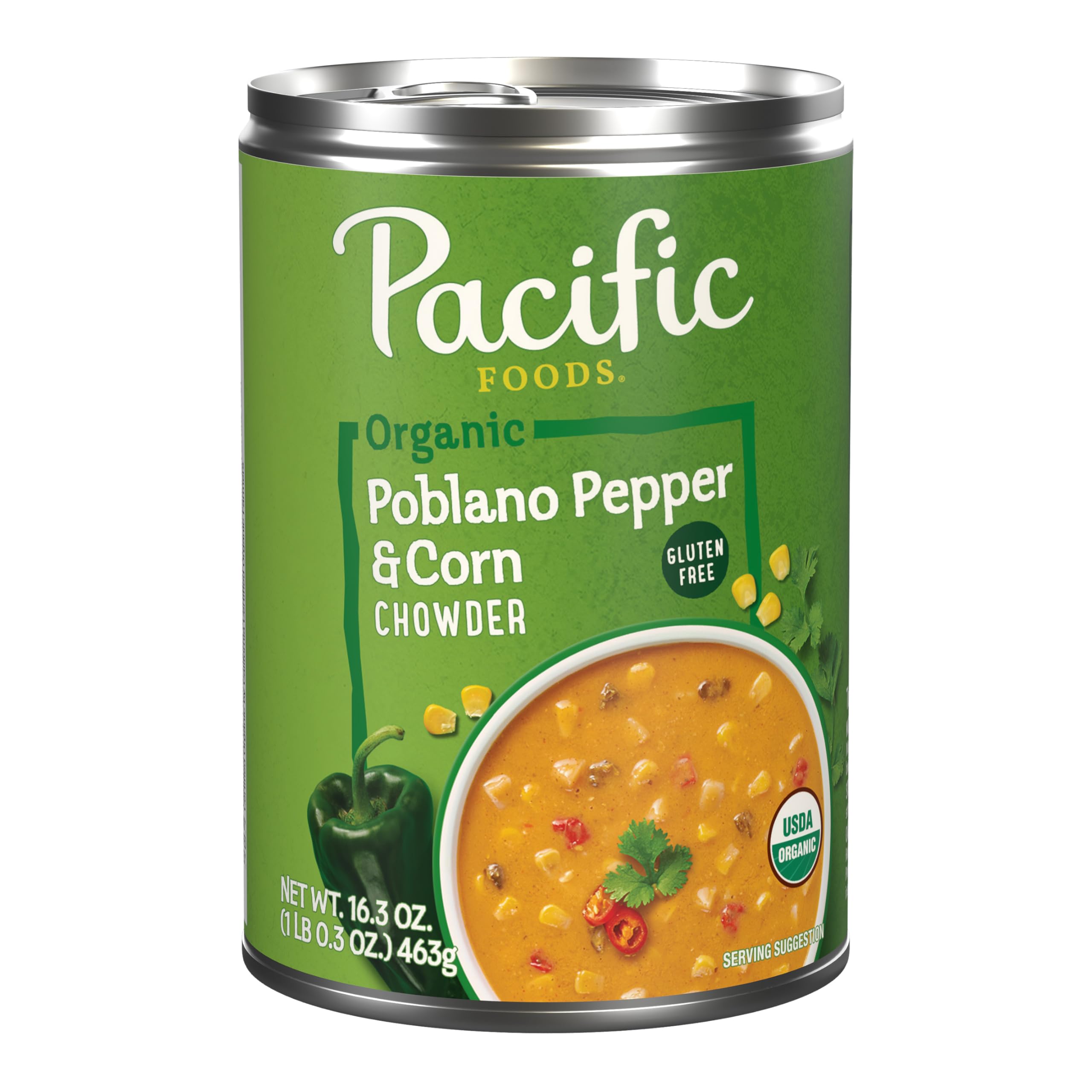 Pacific Foods Organic Poblano Corn Chowder, 16.3 OZ