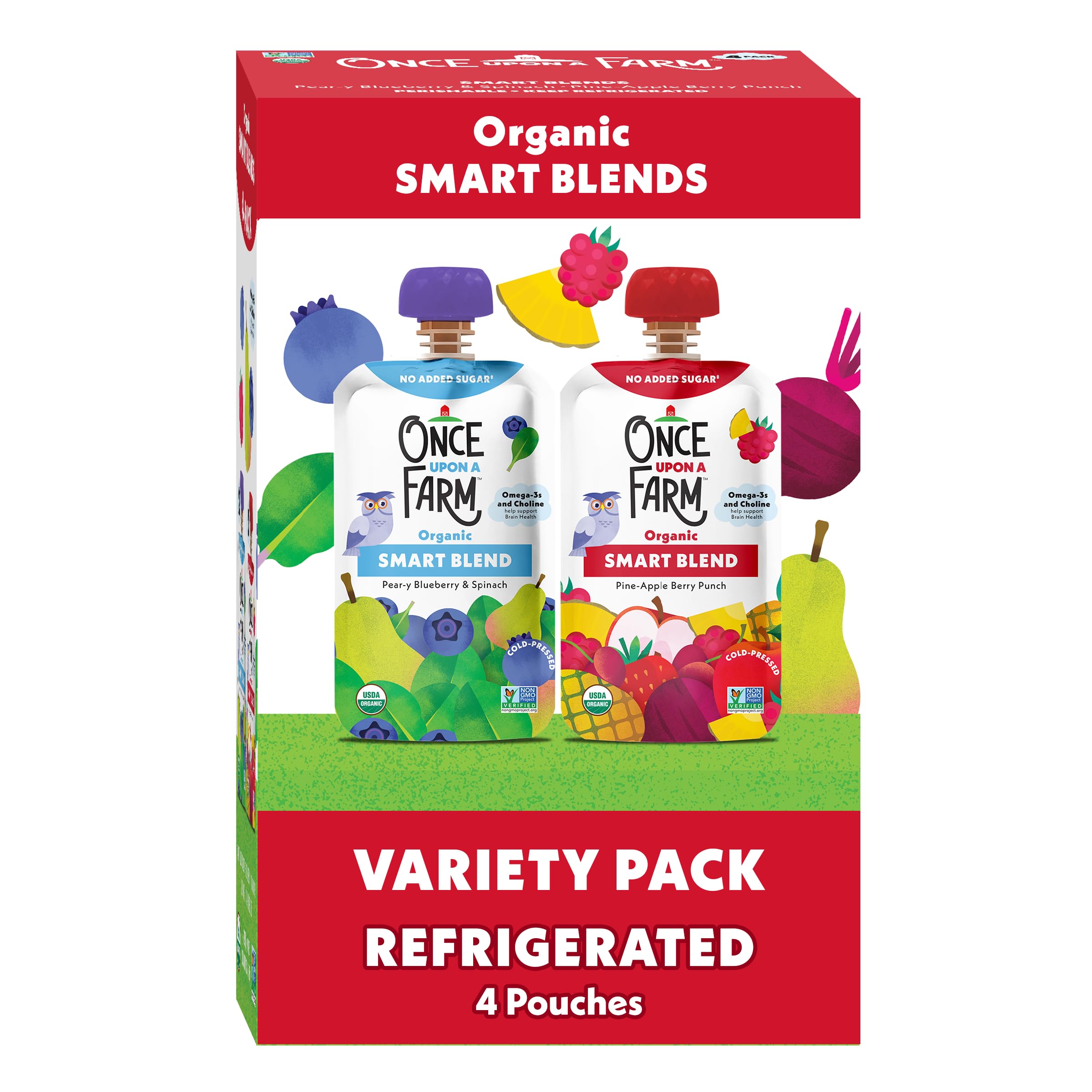 Once Upon a Farm Organic Smart Blend Baby Food 4pk, 12.8 OZ