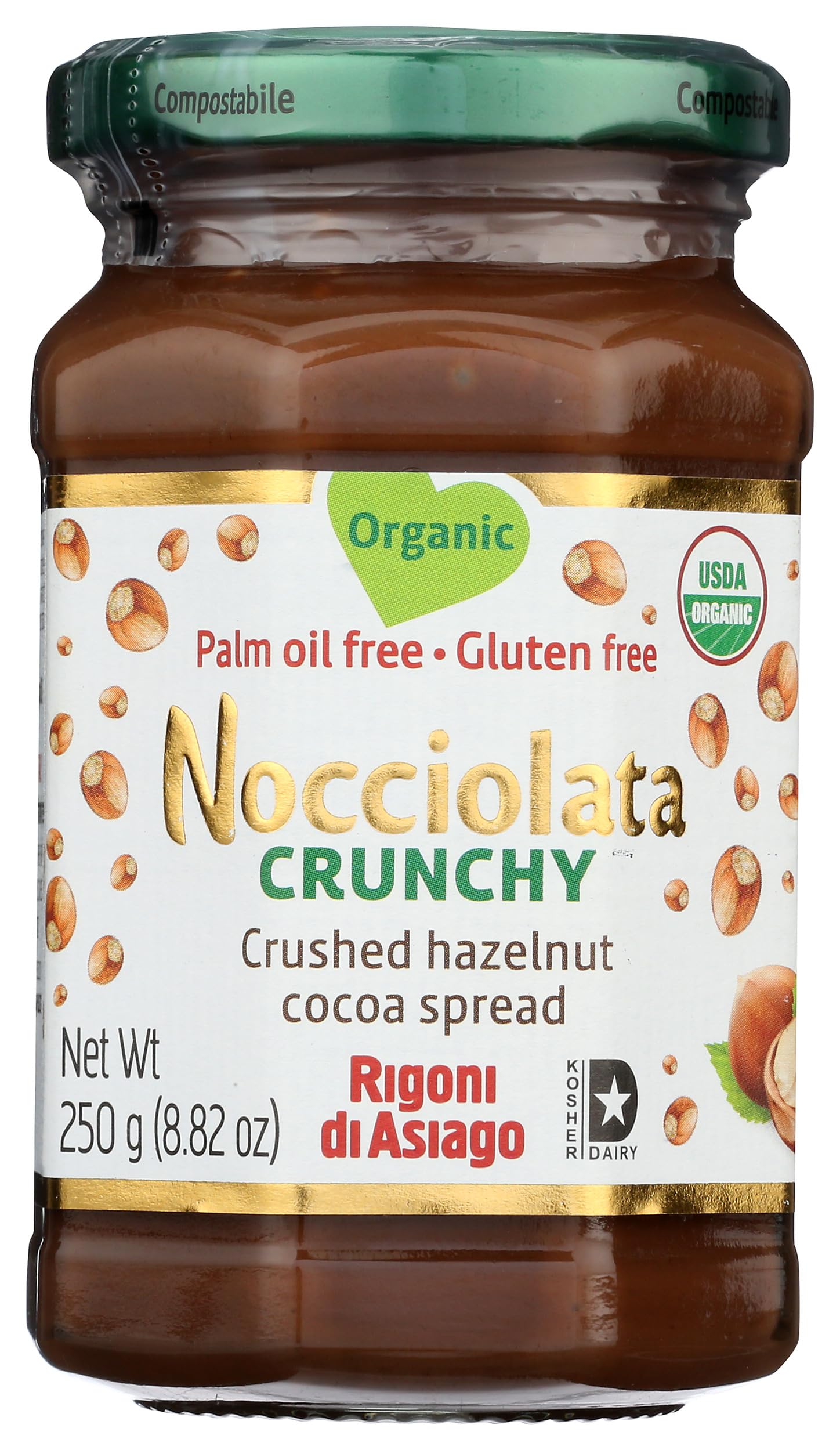 Hazelnut Spread Crunchy Organic, 8.82 Ounce