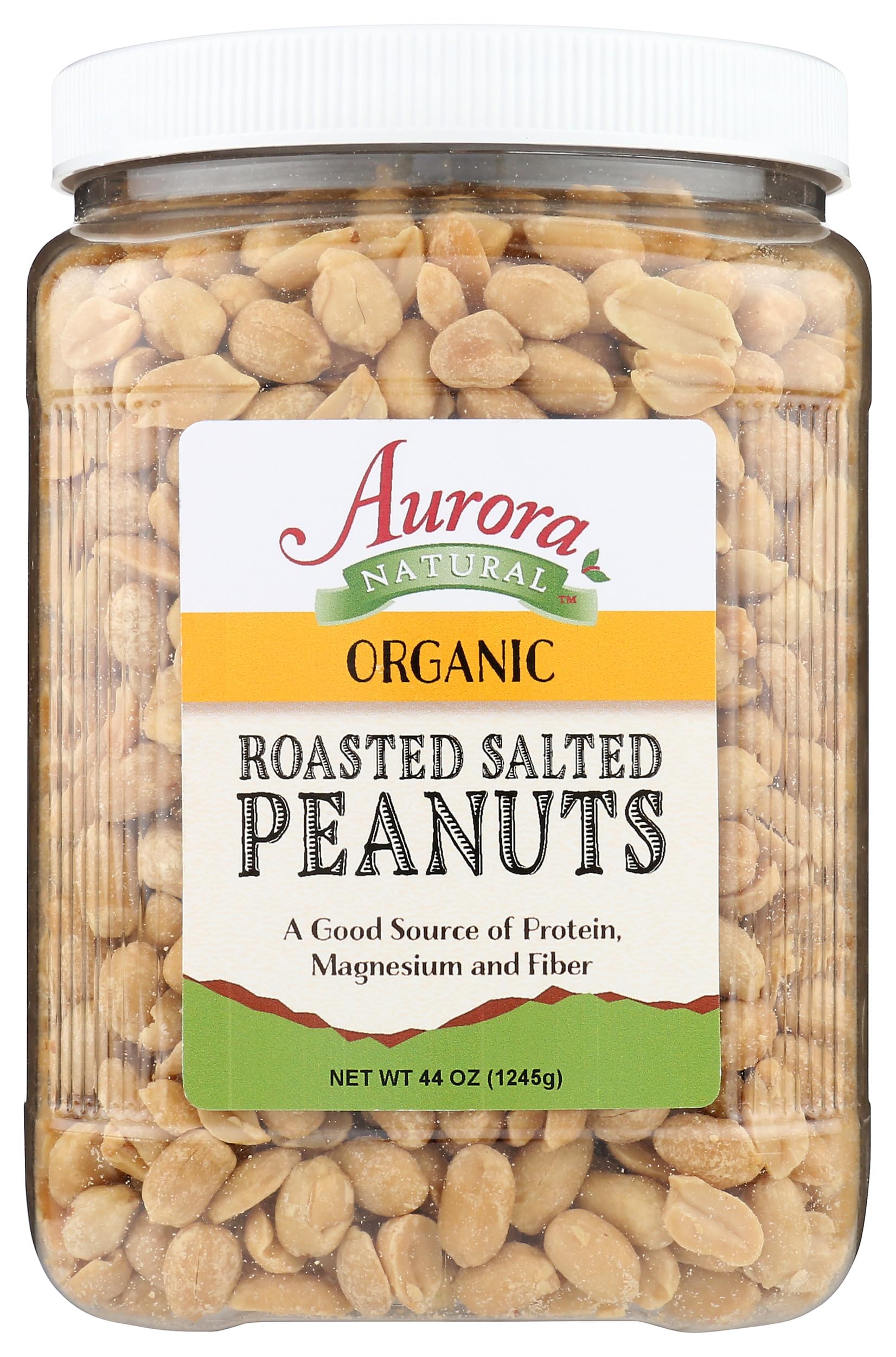 Aurora Products Organic Roasted & Salted Peanuts, 44 OZ