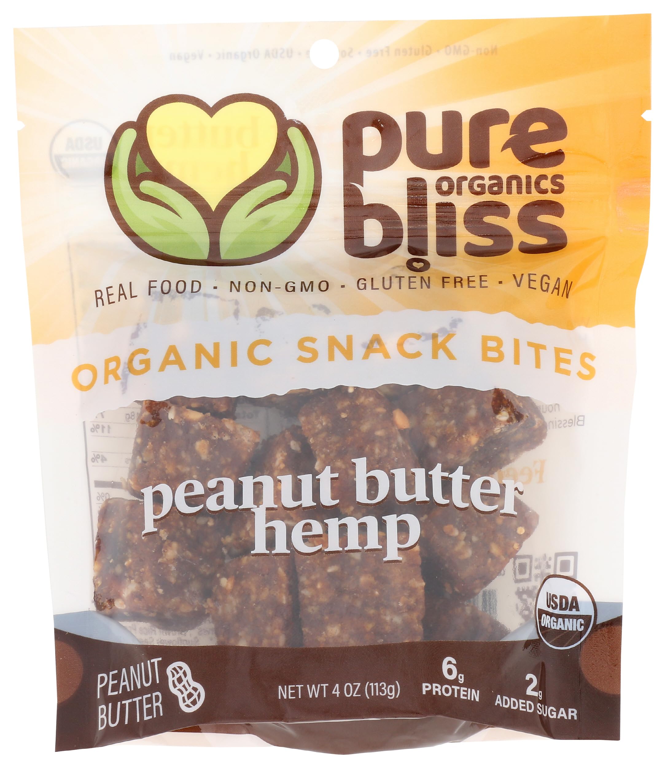 Energy Bites Peanut Butter Hemp Organic, 4.8 Ounce