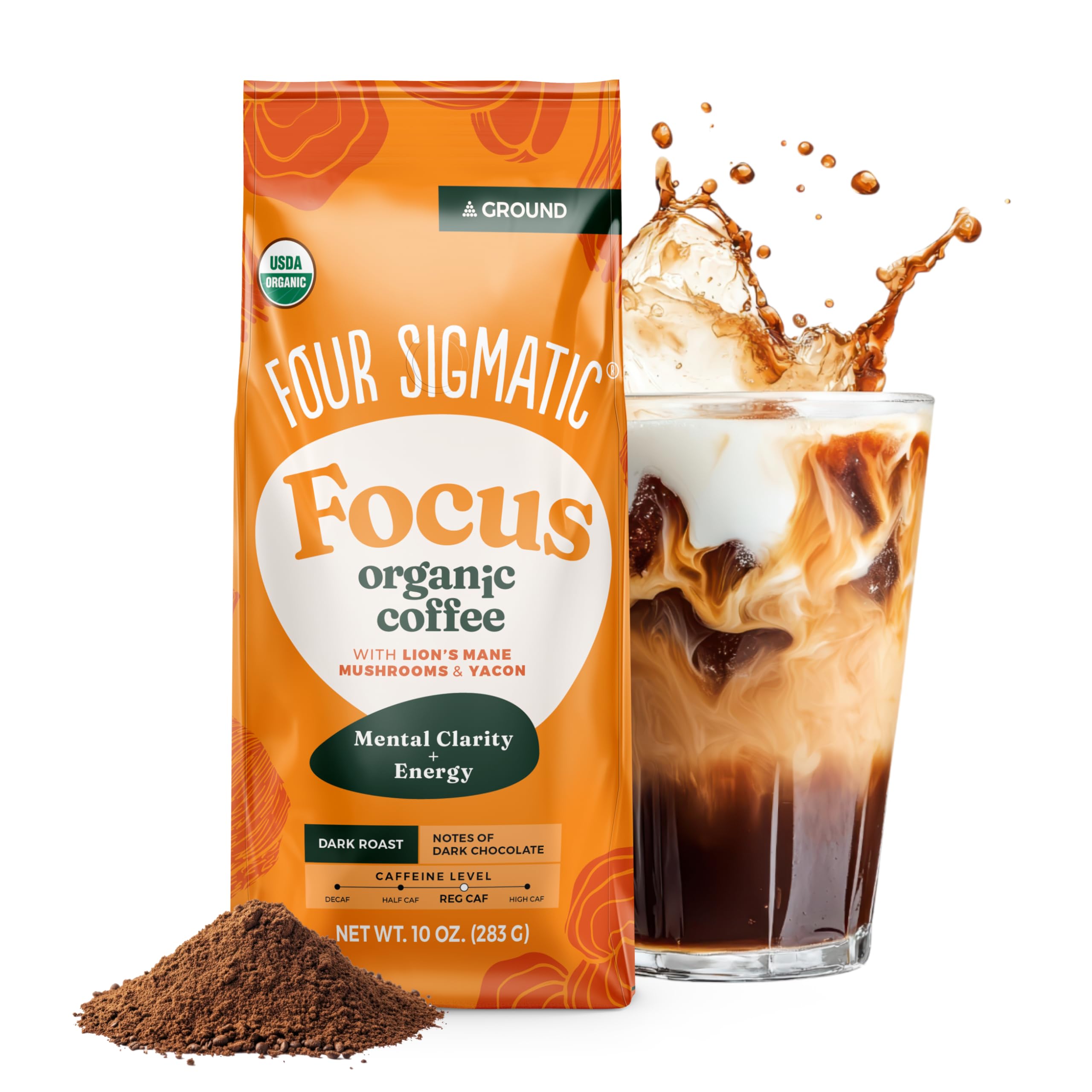 Four Sigmatic Organic Lion's Mane Ground Coffee, 12 OZ