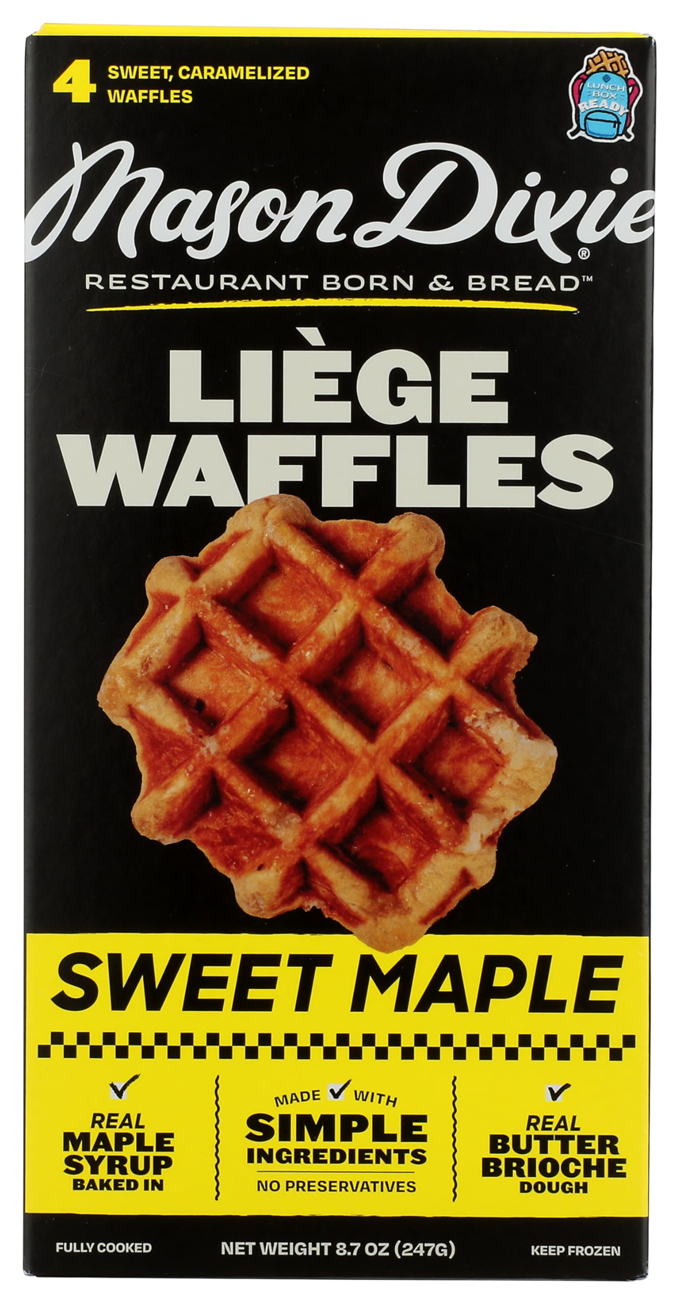 Mason Dixie Biscuit Co, Frozen, Waffles Liege Maple, 8 Ounce
