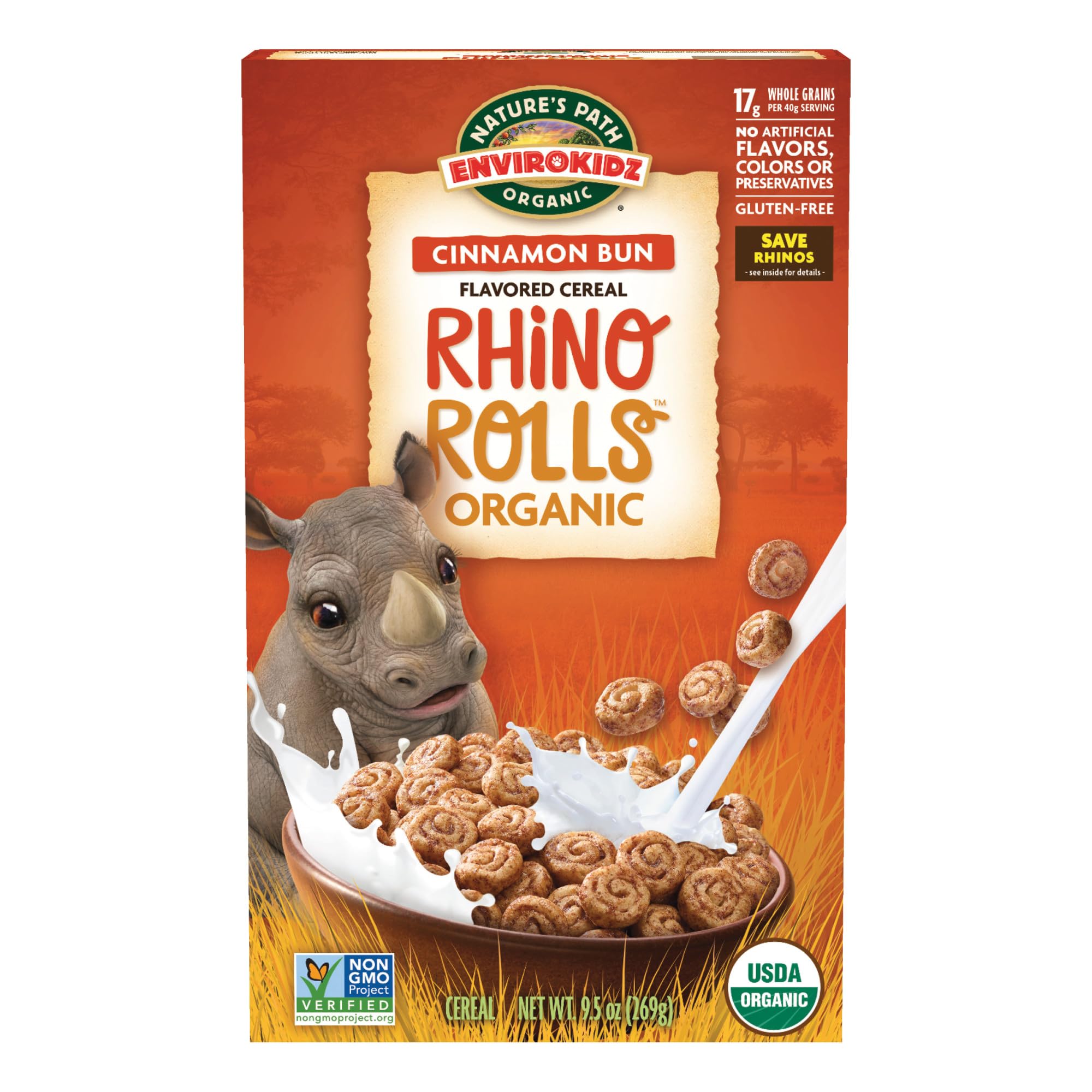 EnviroKidz Organic Rhino Rolls Cereal, 9.5 oz (Pack of 1)
