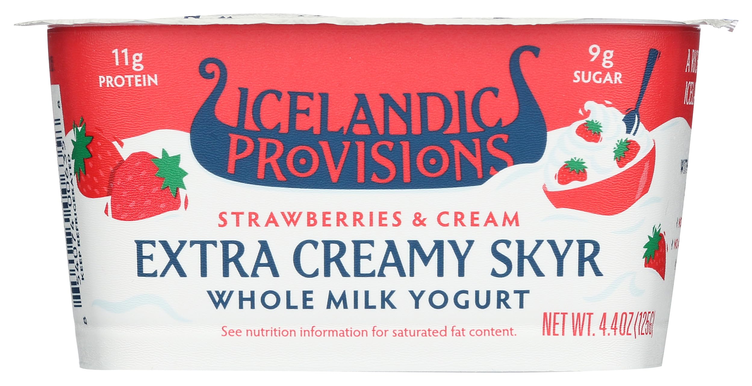Yogurt Skyr Extra Creamy Strawberries Cream, 4.4 Ounce