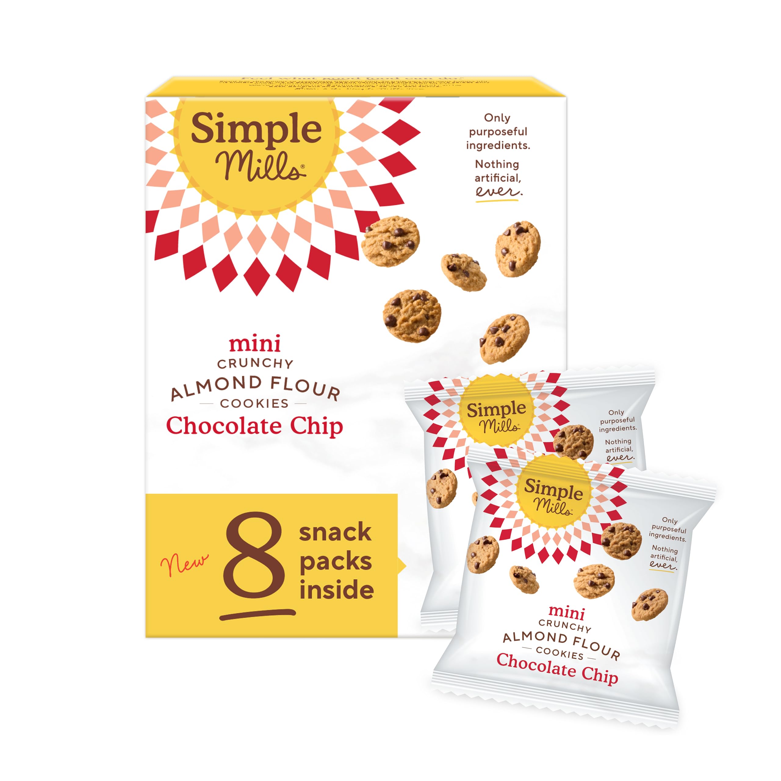 Simple Mills Mini Chocolate Chip Cookie Snack Pack, 0.8 Ounce