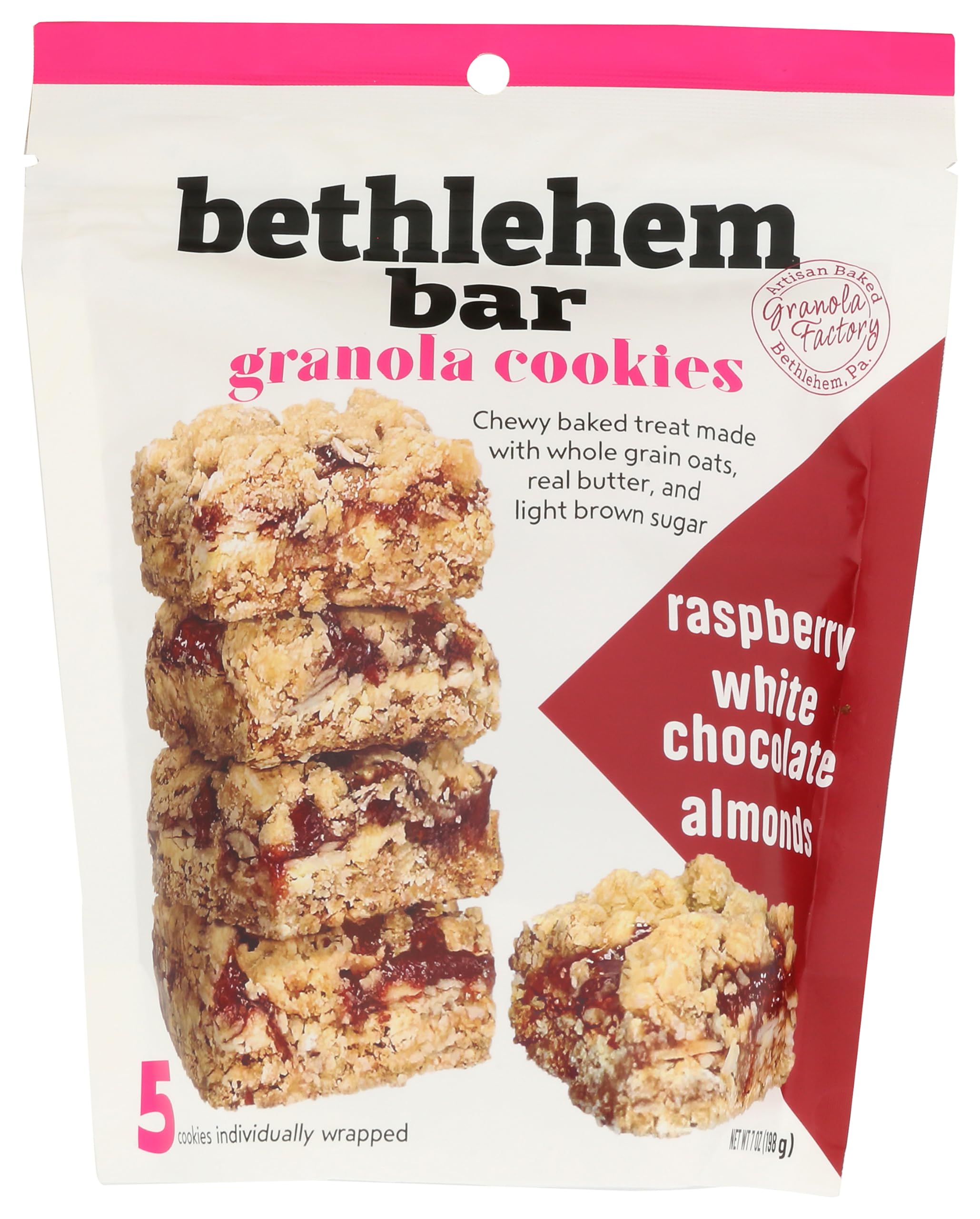 Bar Bethlehem Raspberry White Chocolate Almonds, 7 Ounce