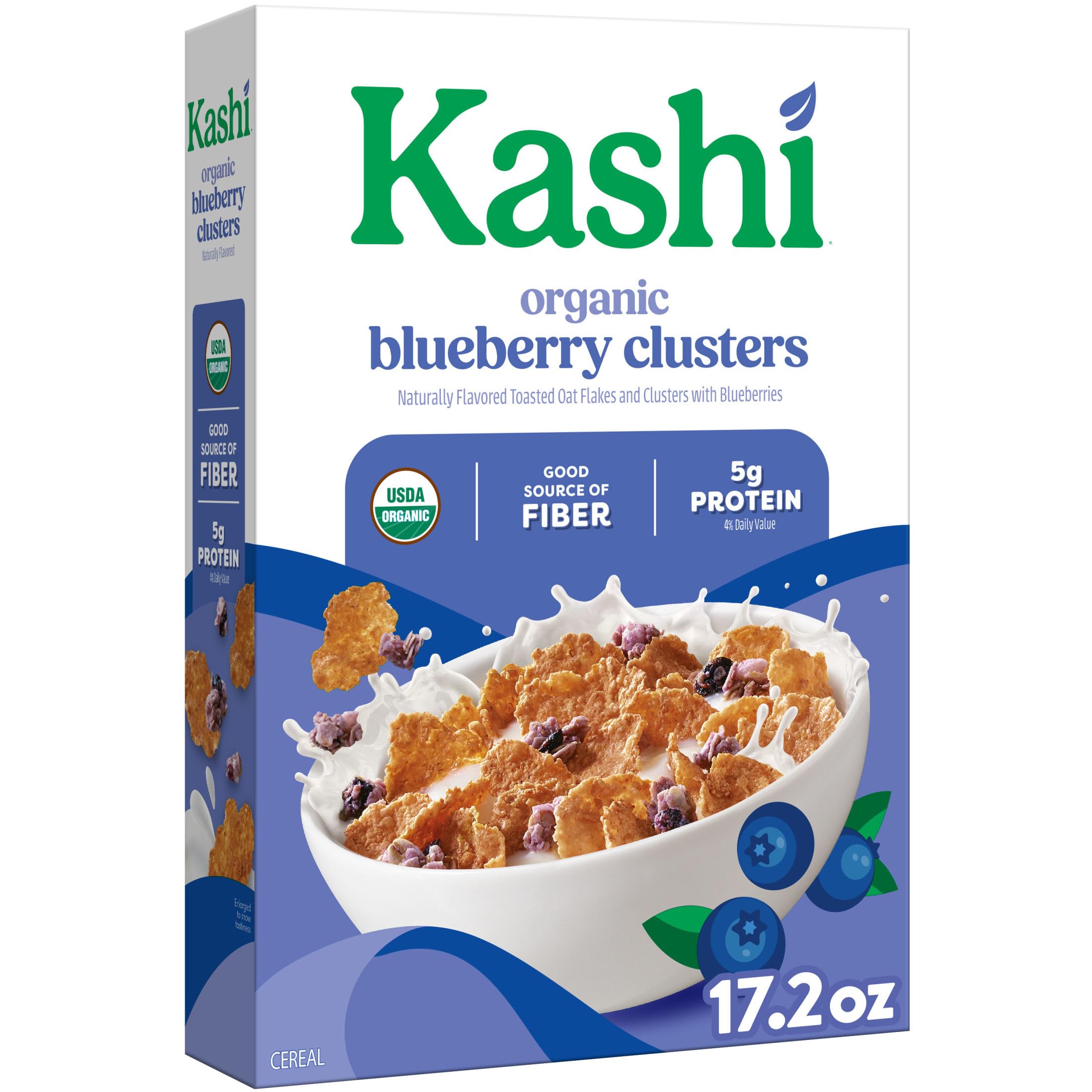 Kashi Blueberry Clusters Breakfast Cereal 17.2oz | Organic, Whole Grain