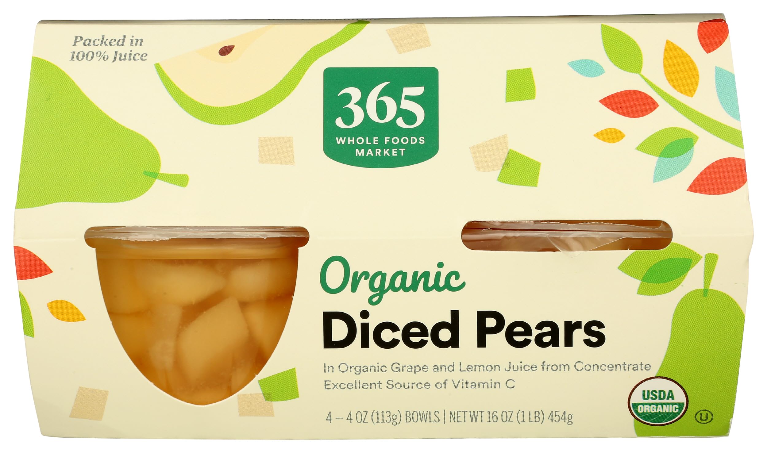 365 by Whole Foods Market Organic Diced Pears, 16 Ounce