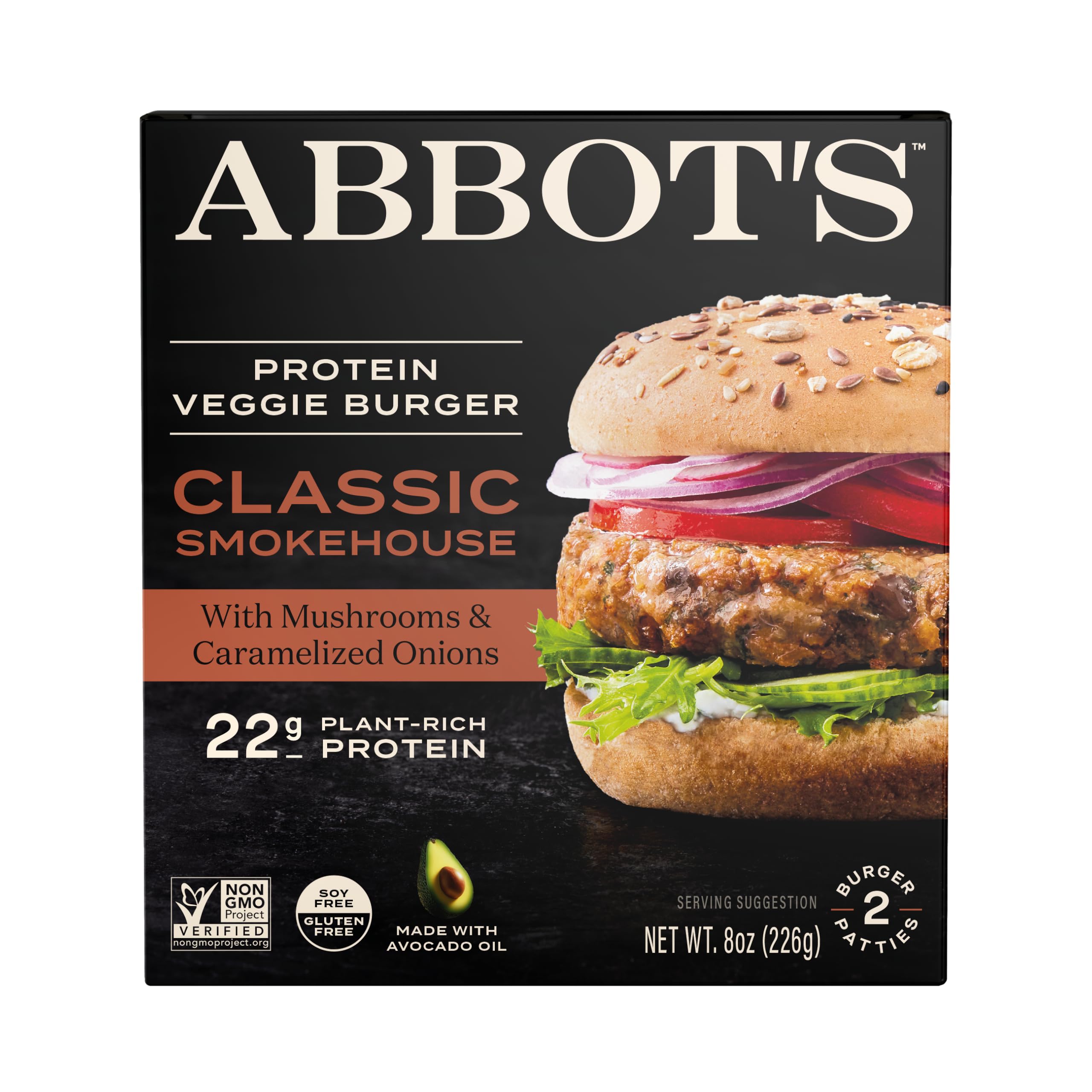 Abbot’s High-Protein Veggie Burger, Classic Smokehouse