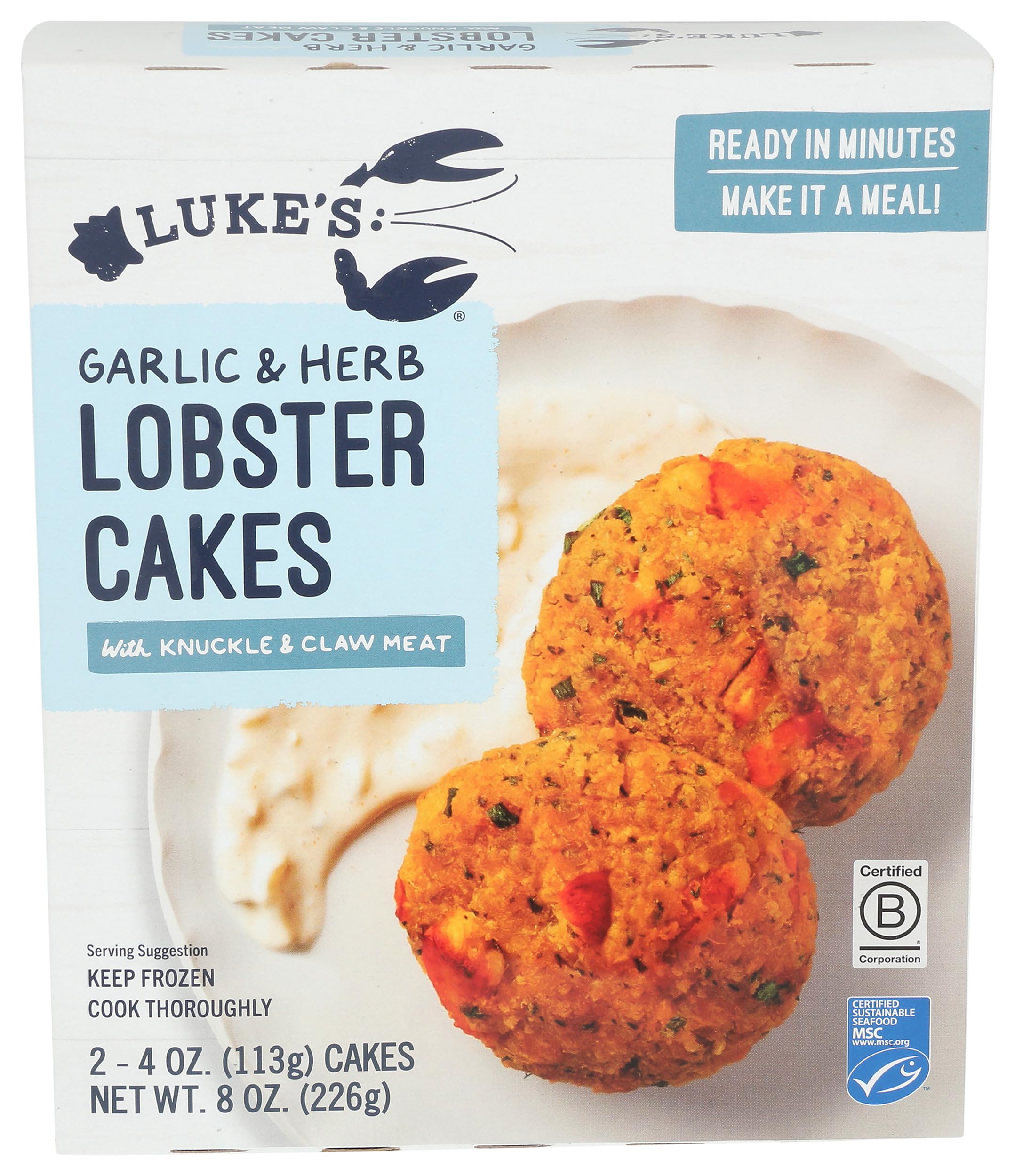 Lukes Lobster Lobster Cakes, 8 OZ