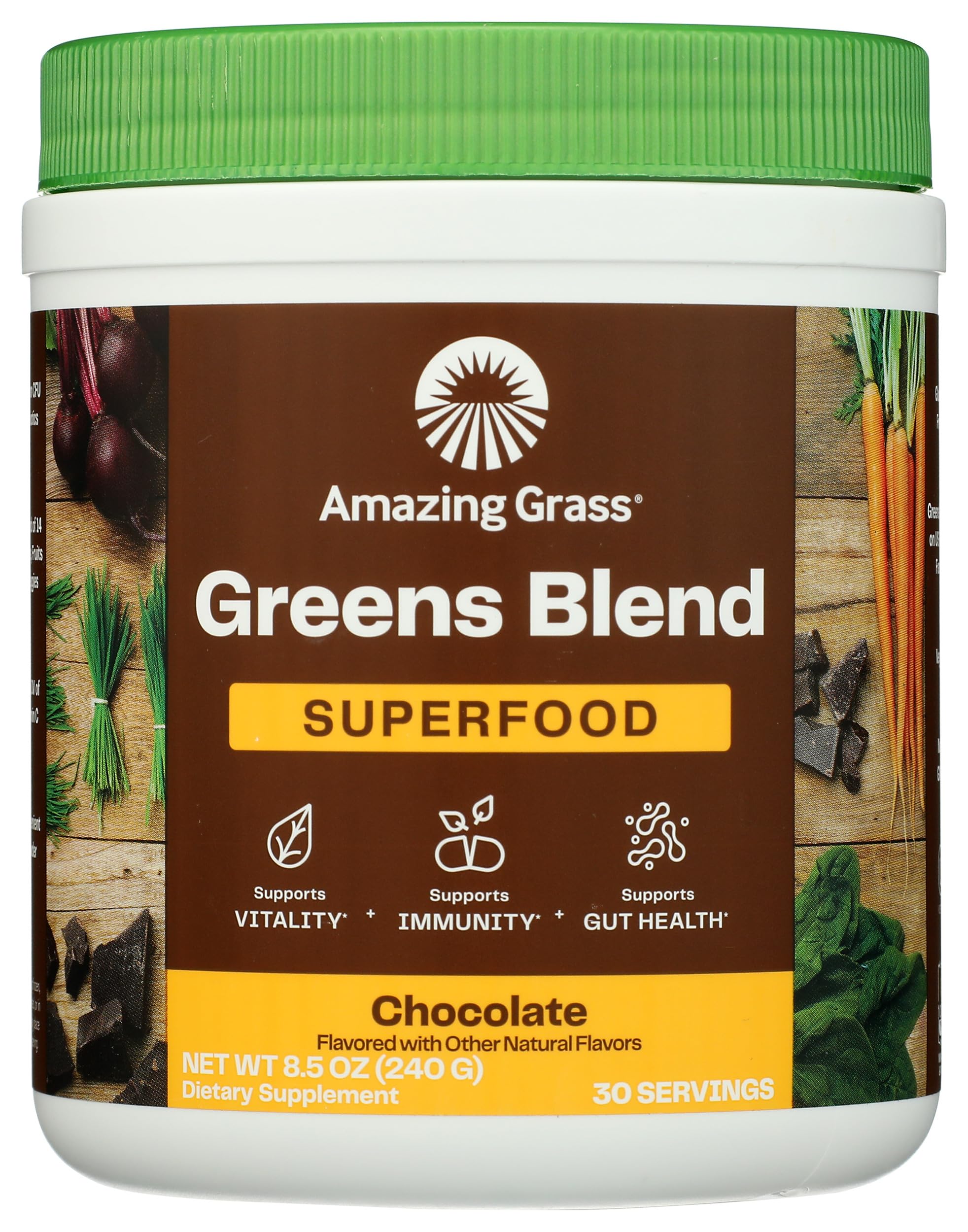 AMAZING GRASS Chocolate Green Superfood Powder, 8.5 OZ