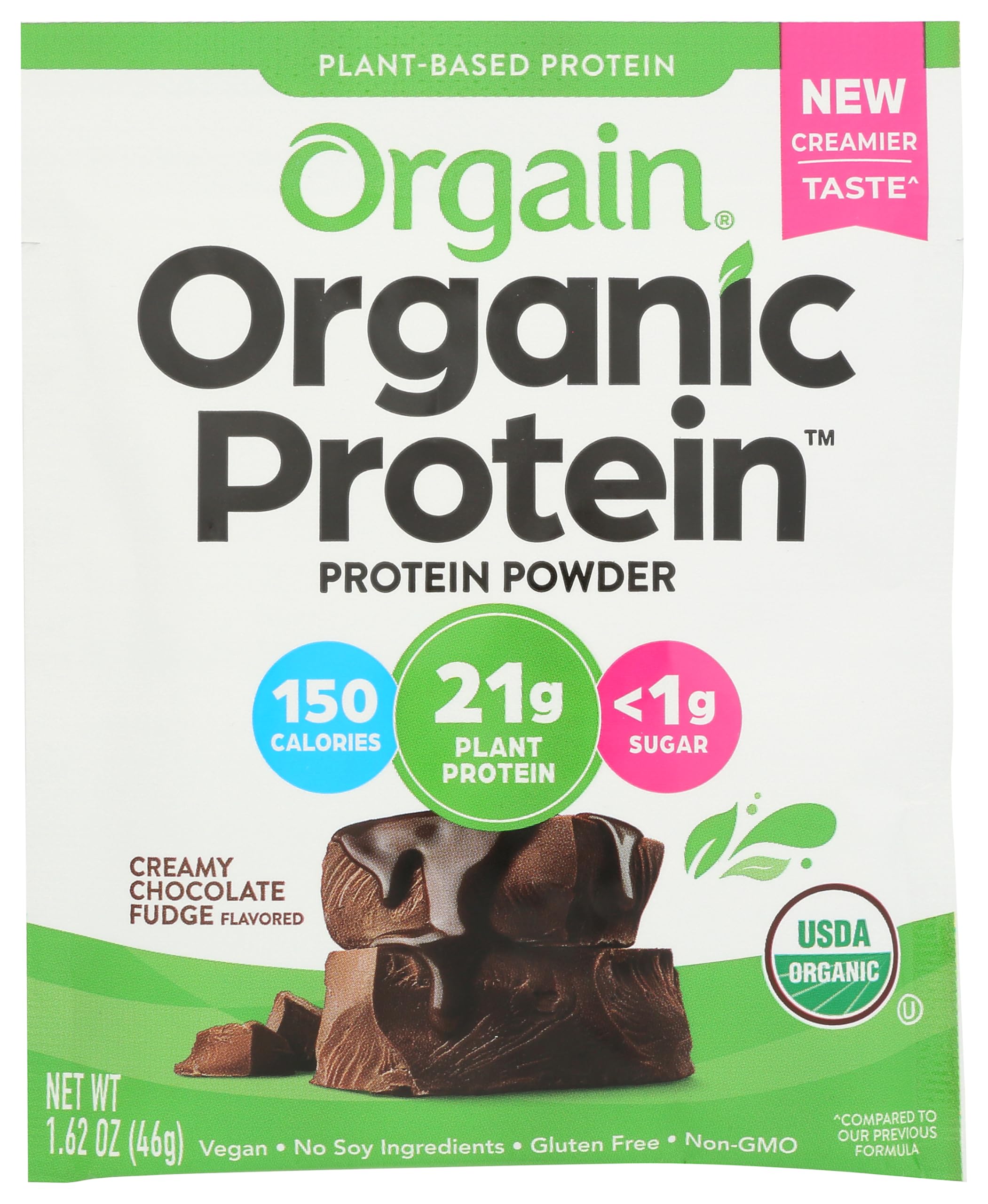 Orgain Organic Chocolate Protein Powder Single, 1.62 OZ