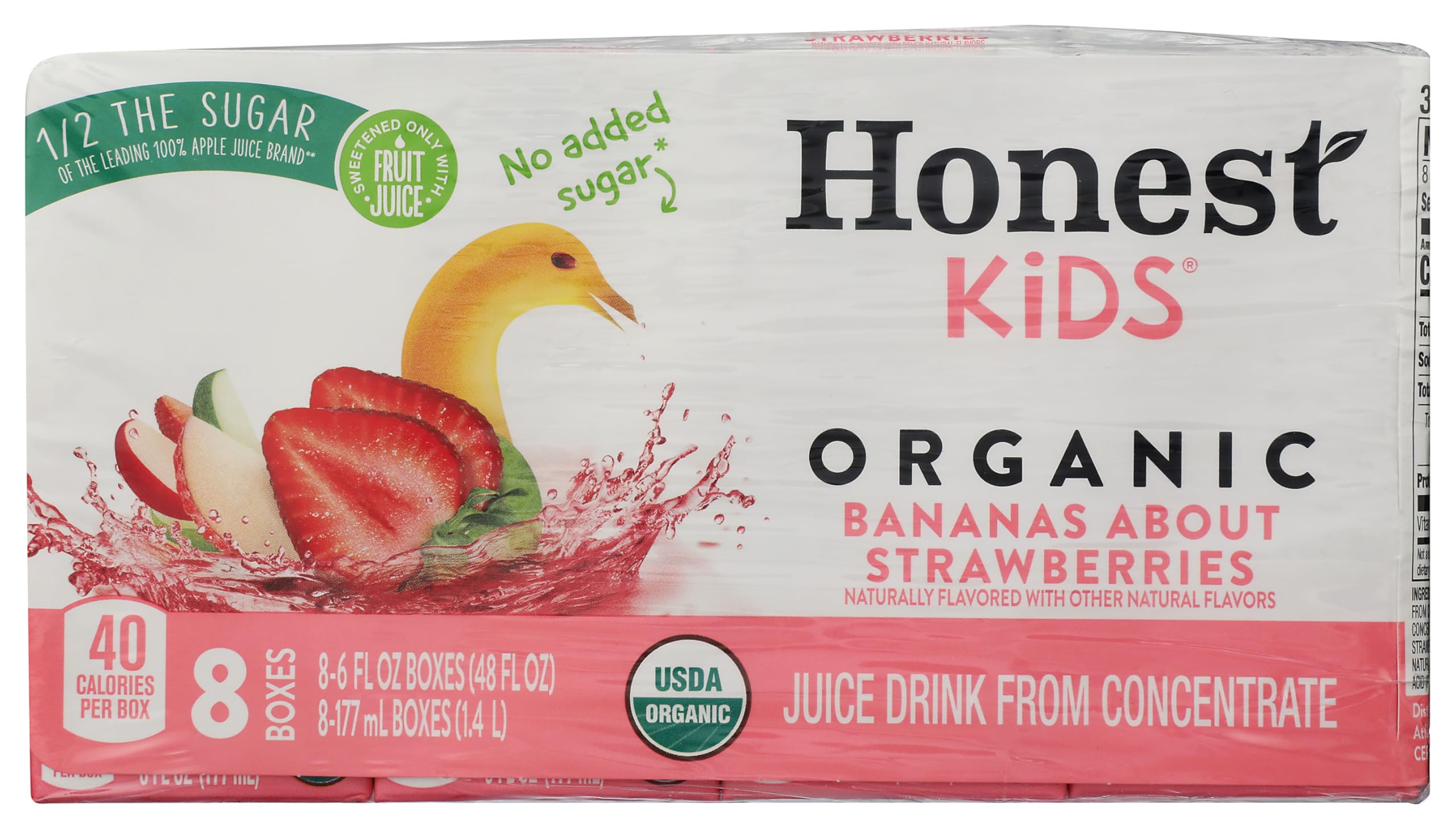 Honest Kids Organic Bannana and Strawberry Juice 8pk, 48 FZ