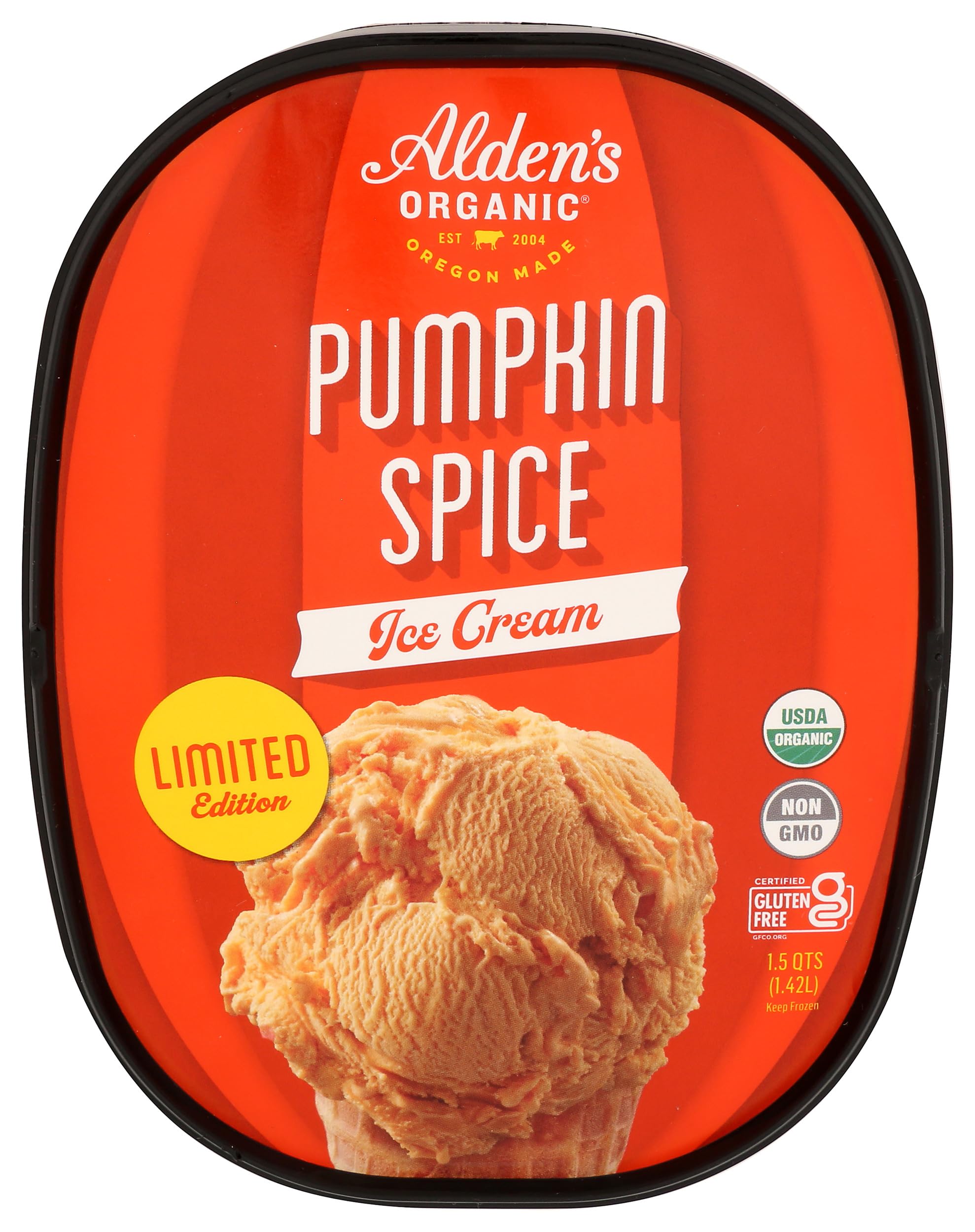 Aldens Organic Pumpkin Spice Ice Cream, 1.5 QT