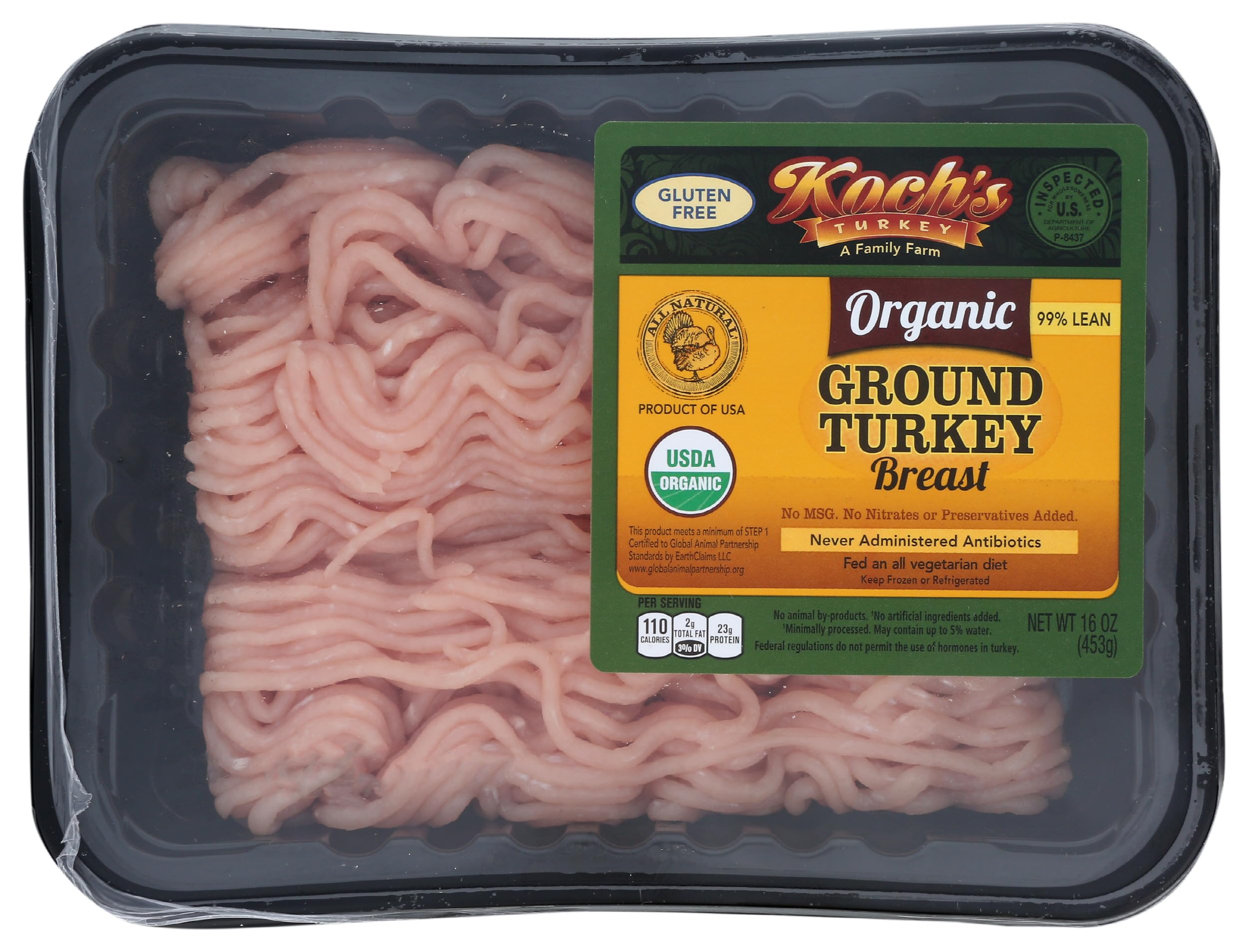 Turkey Ground Breast Tray Pack Organic Step 1, 16 Ounce