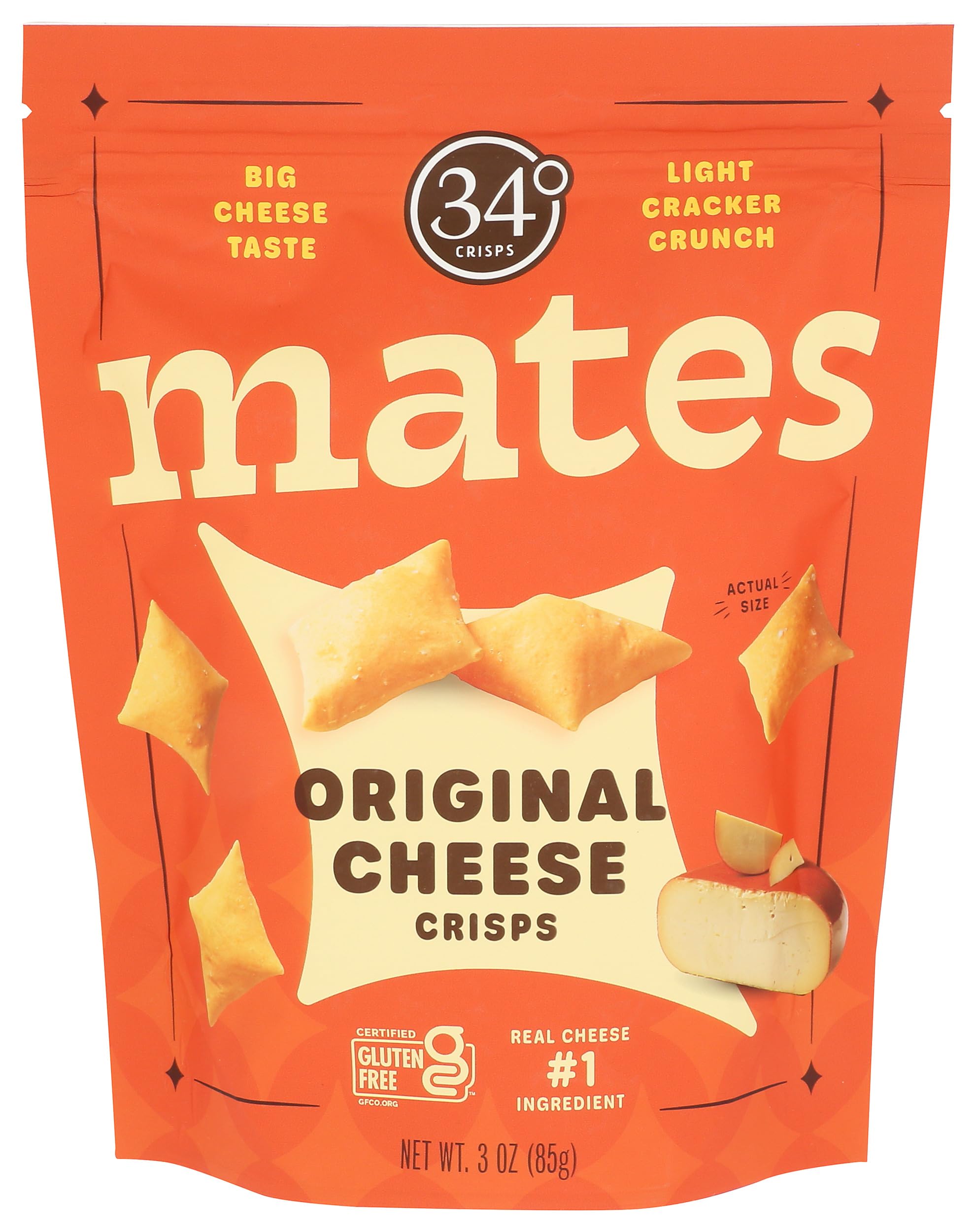 34 Degrees Original Cheese Crisps Mates, 3 OZ
