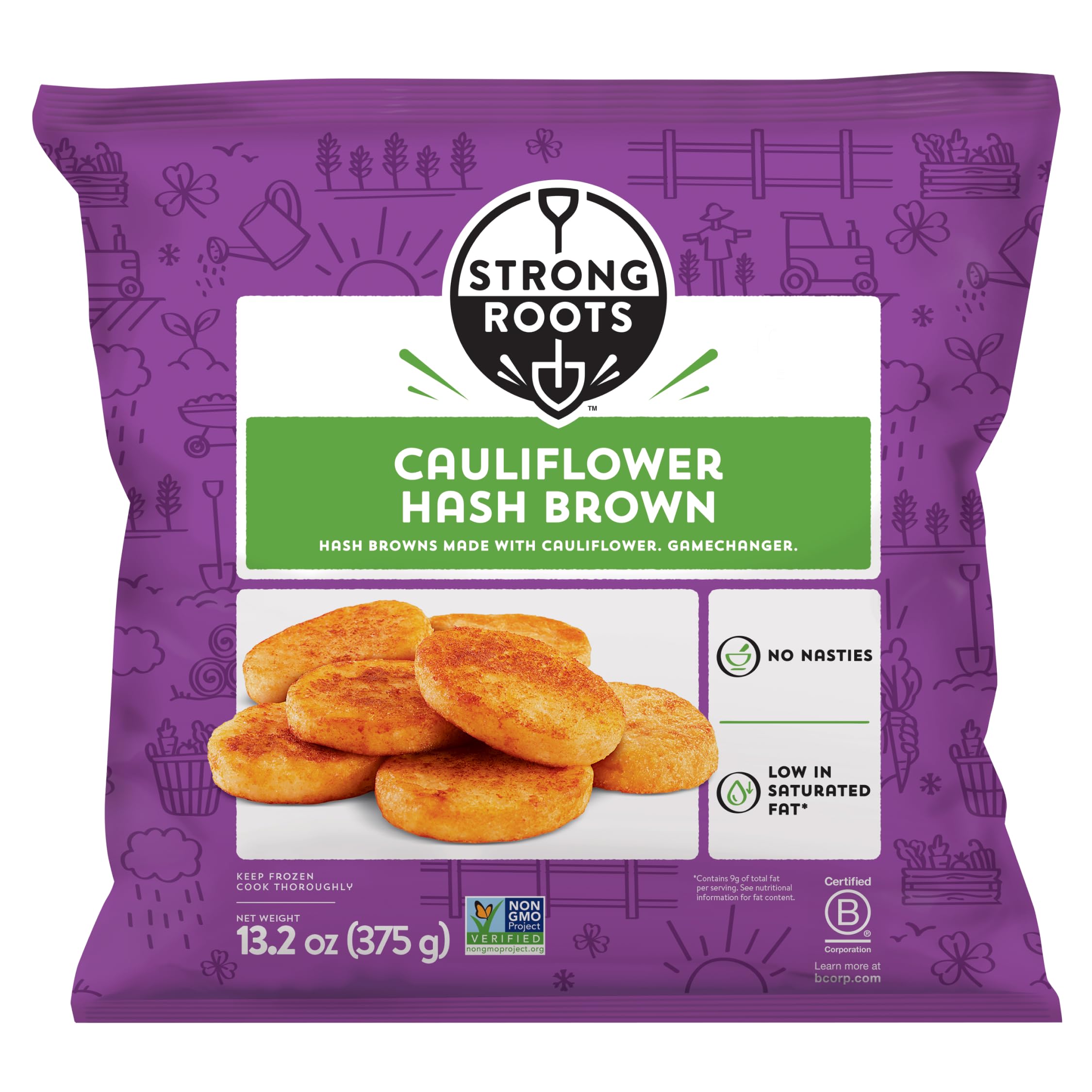 Strong Roots, Hash Browns Cauliflower, 13.3 Ounce