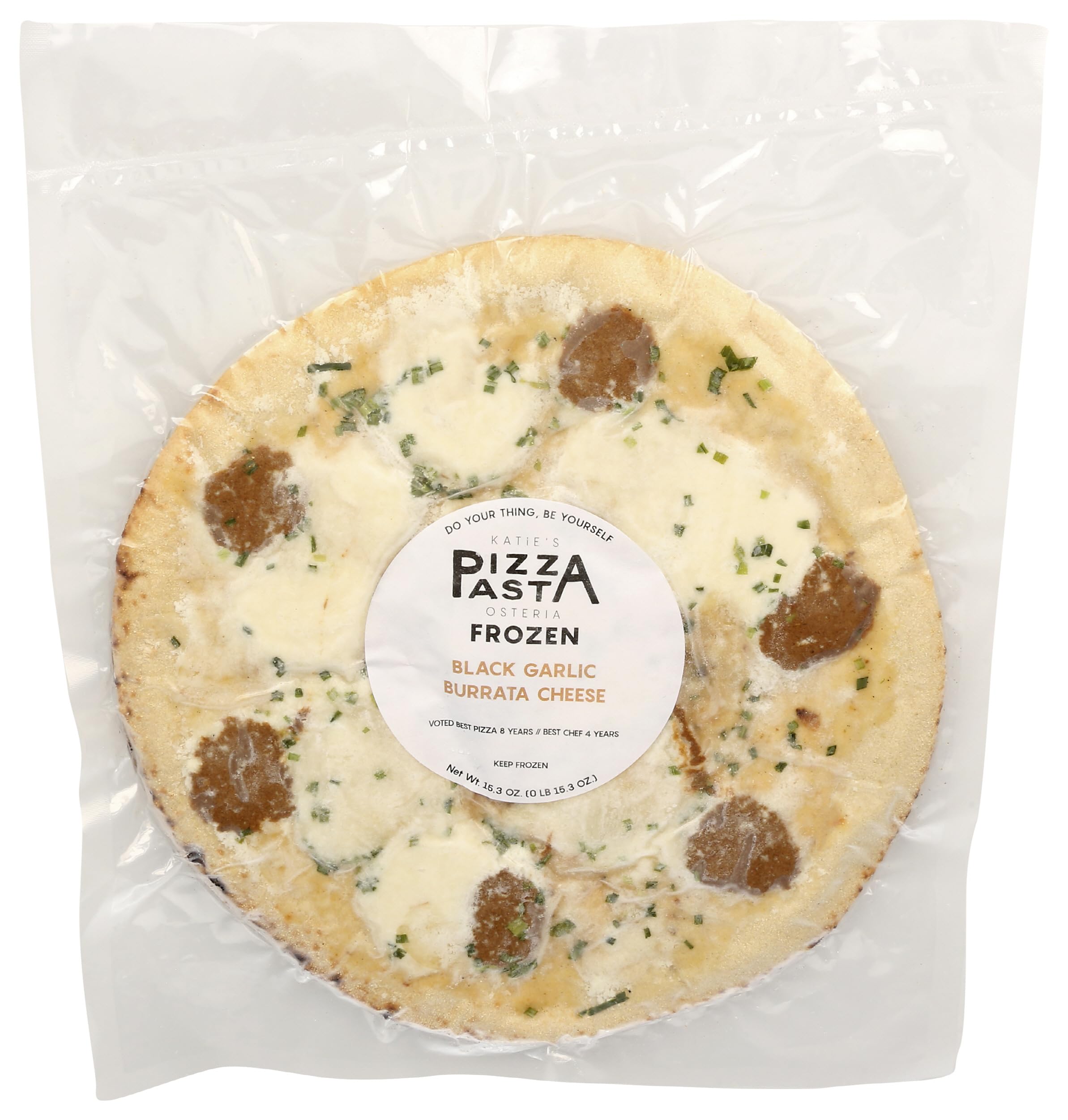 Katie's Pizza And Pasta, Frozen, Pizza Black Garlic Burrata Cheese, 15.3 Ounce