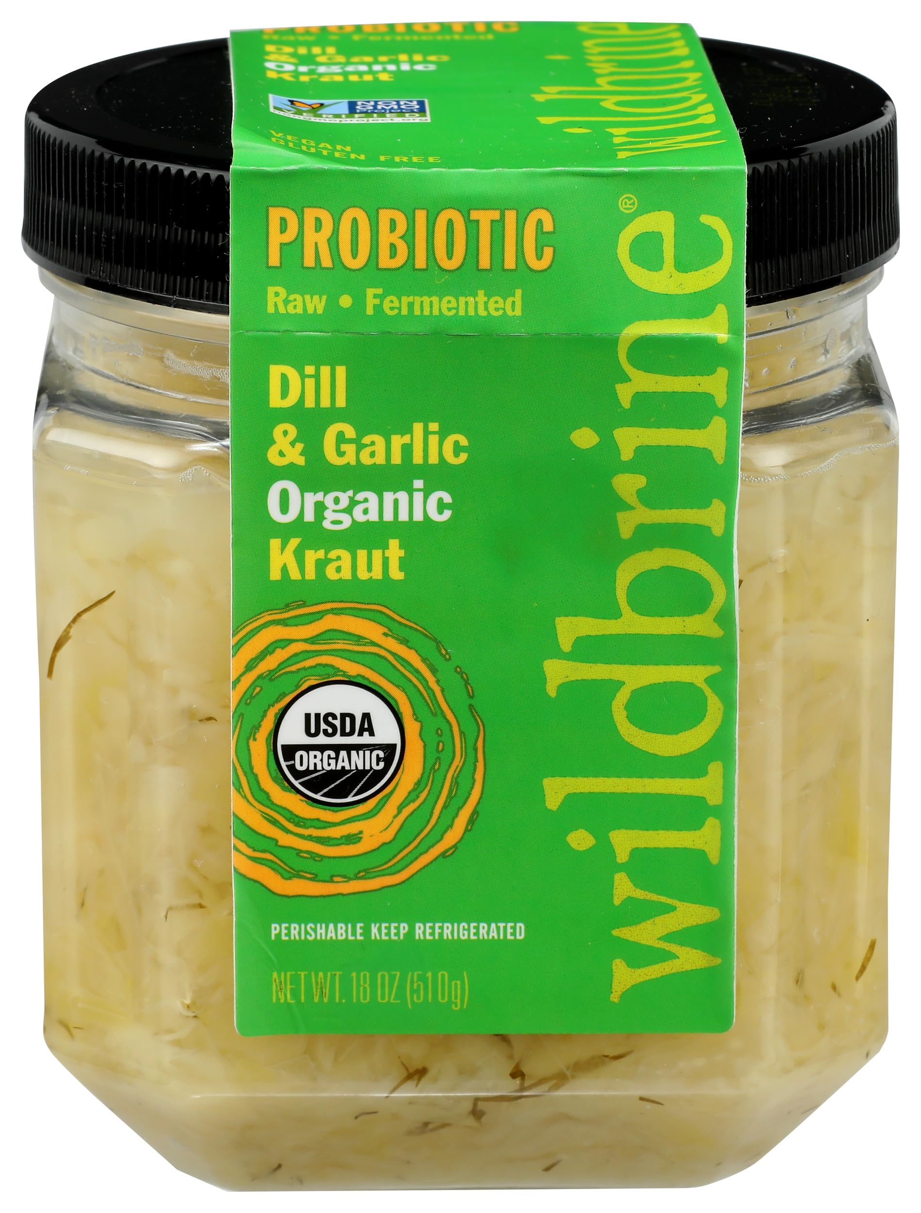 Wildbrine Organic Dill & Garlic Sauerkraut 18 oz Jar