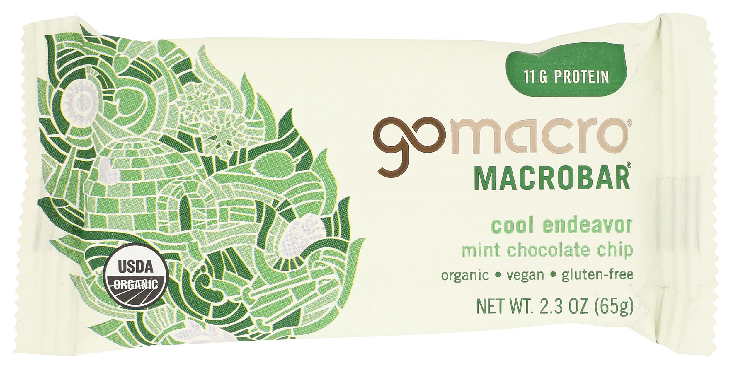 GOMACRO Organic Mint Chocolate Chip Bar Single, 2.3 OZ