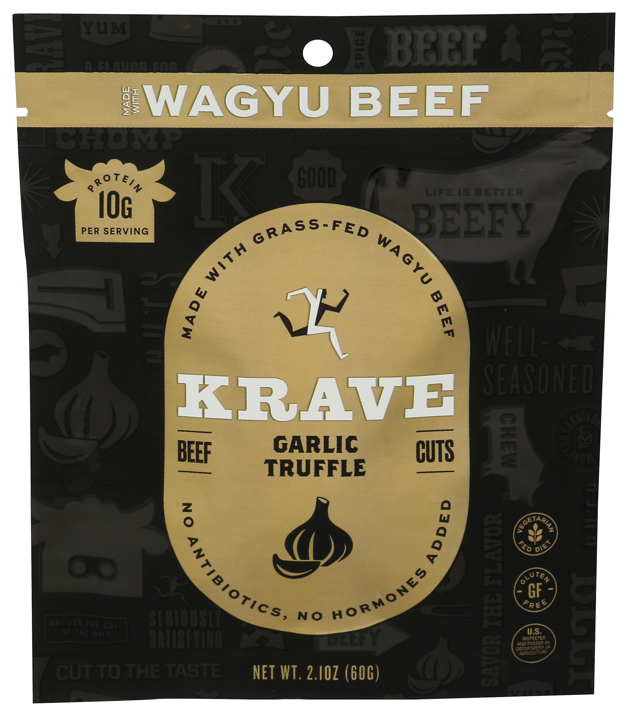 Krave Jerky, Jerky Beef Wagyu Garlic Truffle, 2.1 Ounce