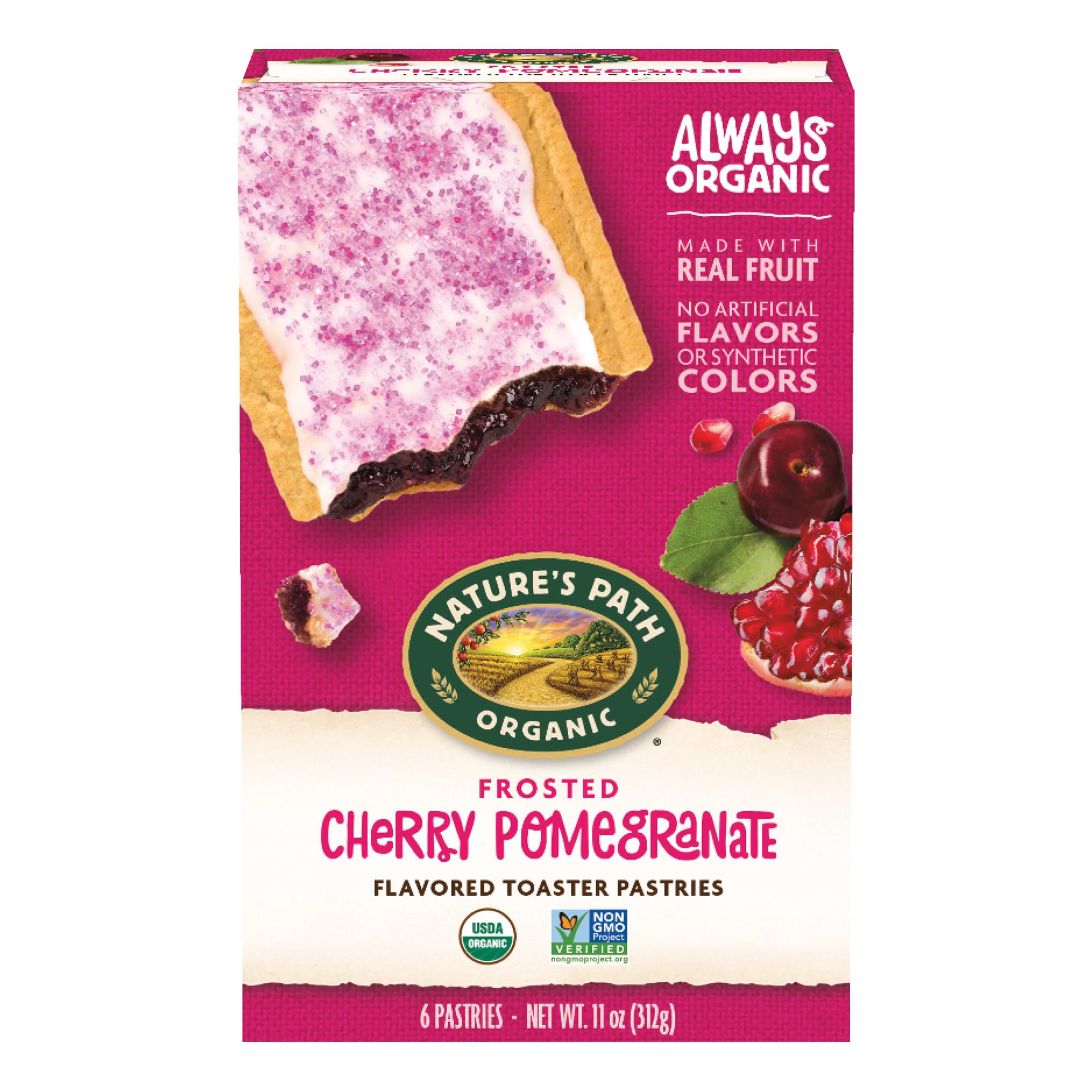 Nature's Path Organic Cherry Pomegranate Toaster Pastries, 11 oz (Pack of 1)