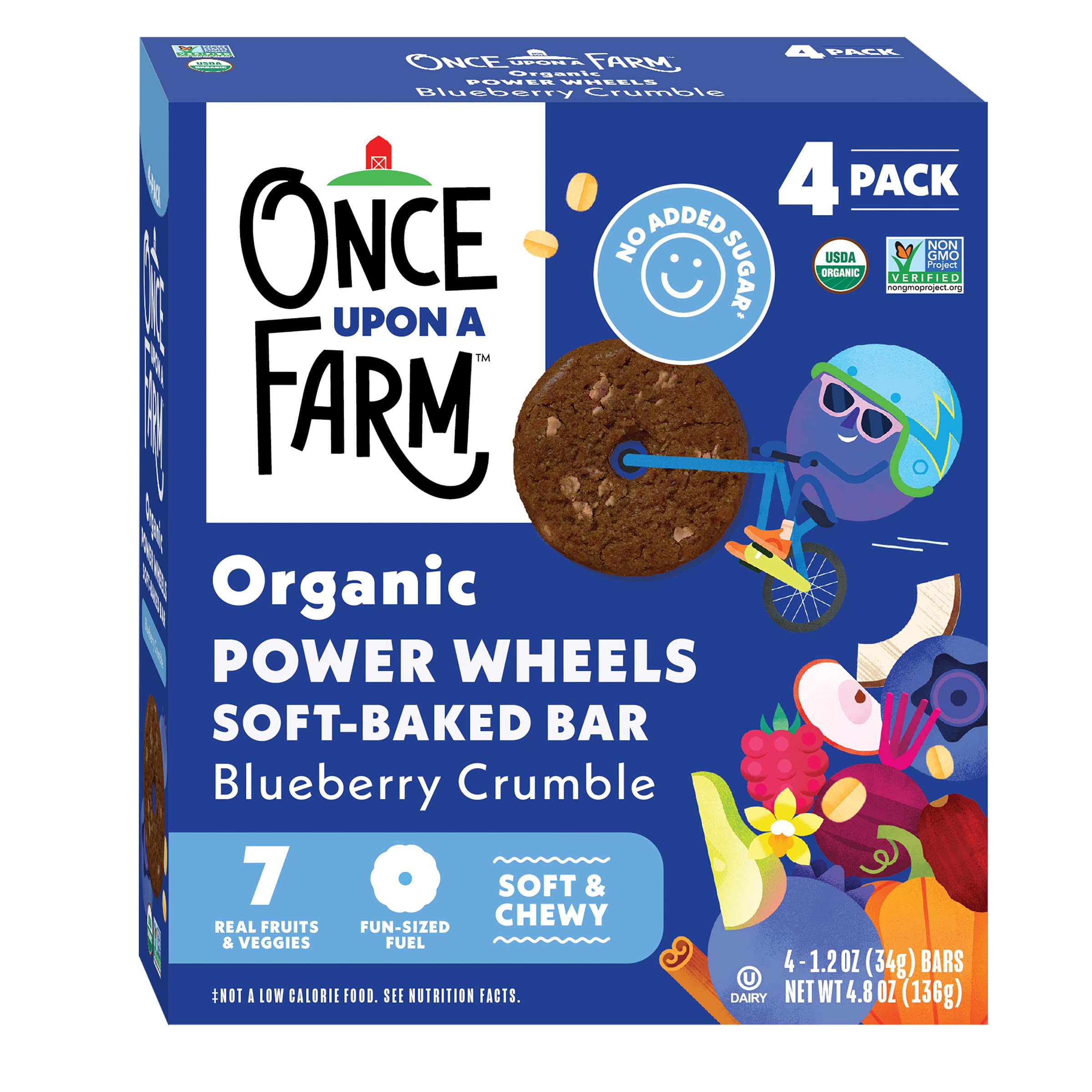 ONCE UPON A FARM Organic Blueberry Crumble Power Wheels, 4.8 OZ