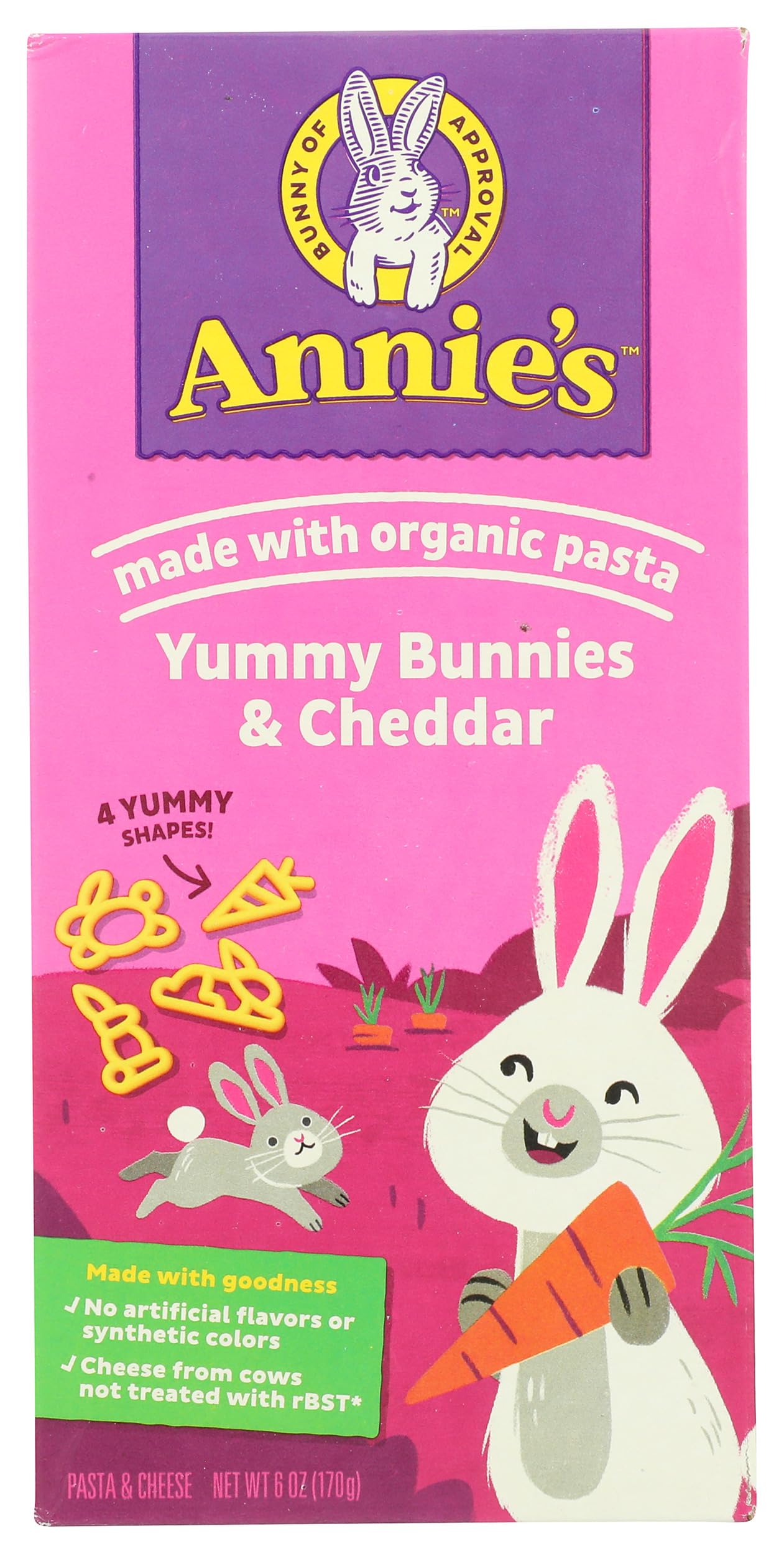 Annie'S Homegrown, Macaroni And Cheese Bunny Yummy, 6 Ounce