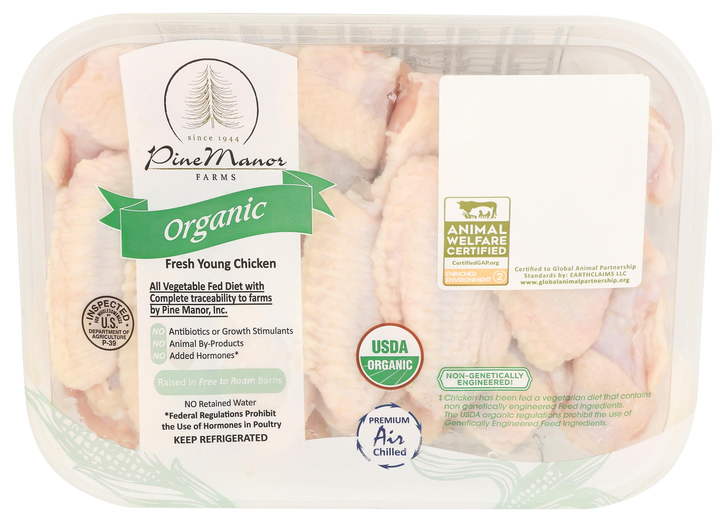 Pine Manor Organic Split Chicken Wings