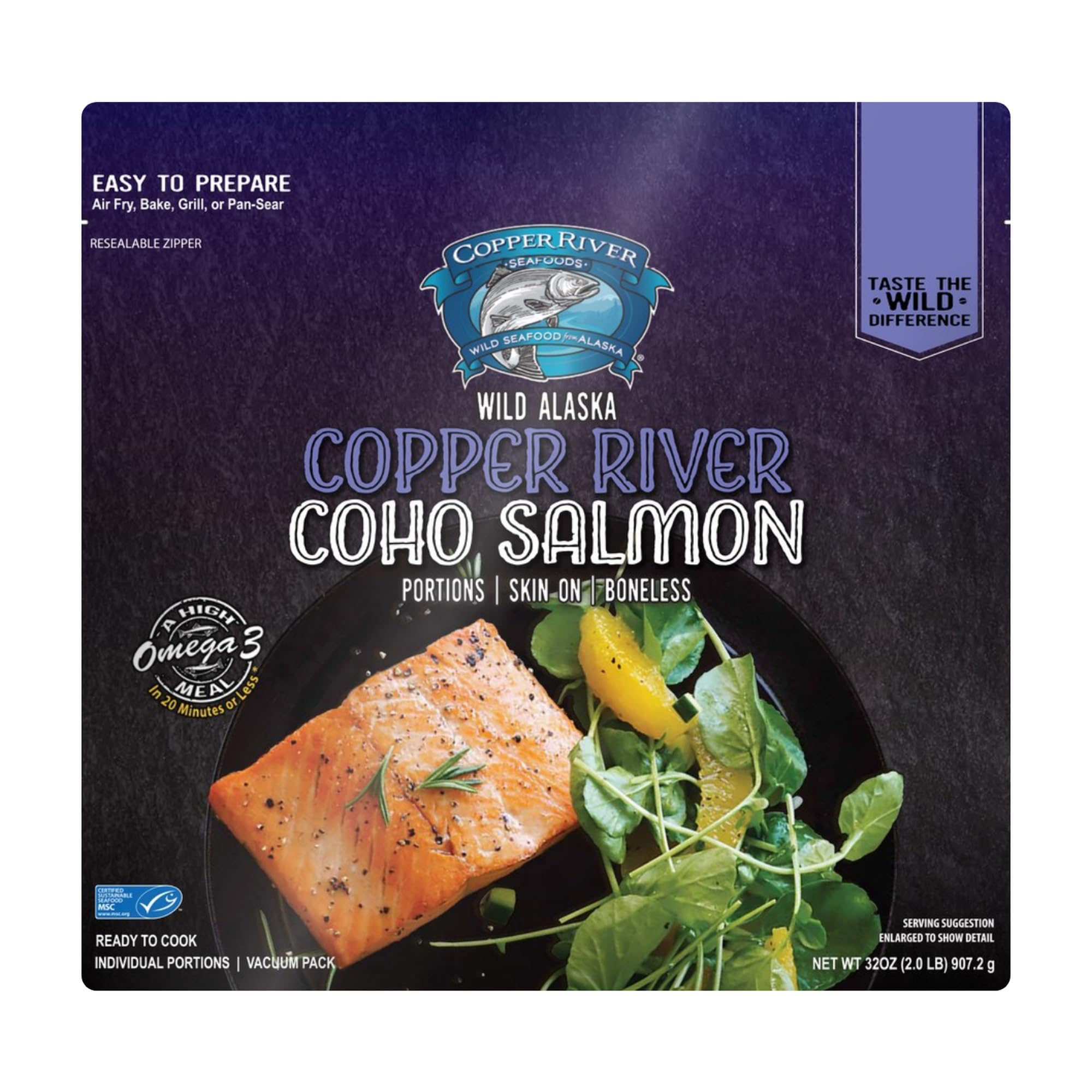 Copper River Seafoods Copper River Seafoods Wild Coho Salmon Portions, 32 OZ