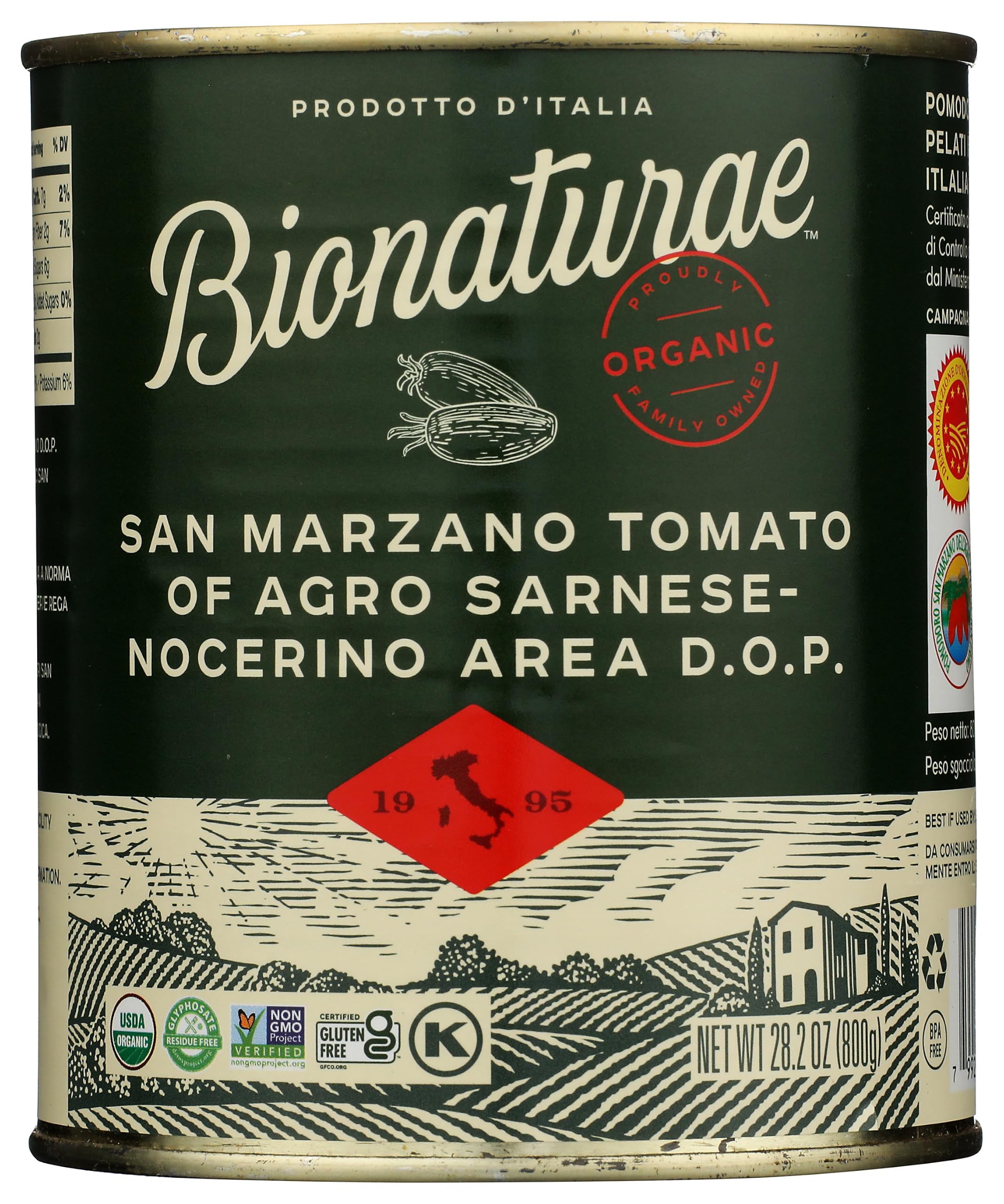 BIONATURAE Tomatoes San Marzano Whole Peeled, 28.2 OZ