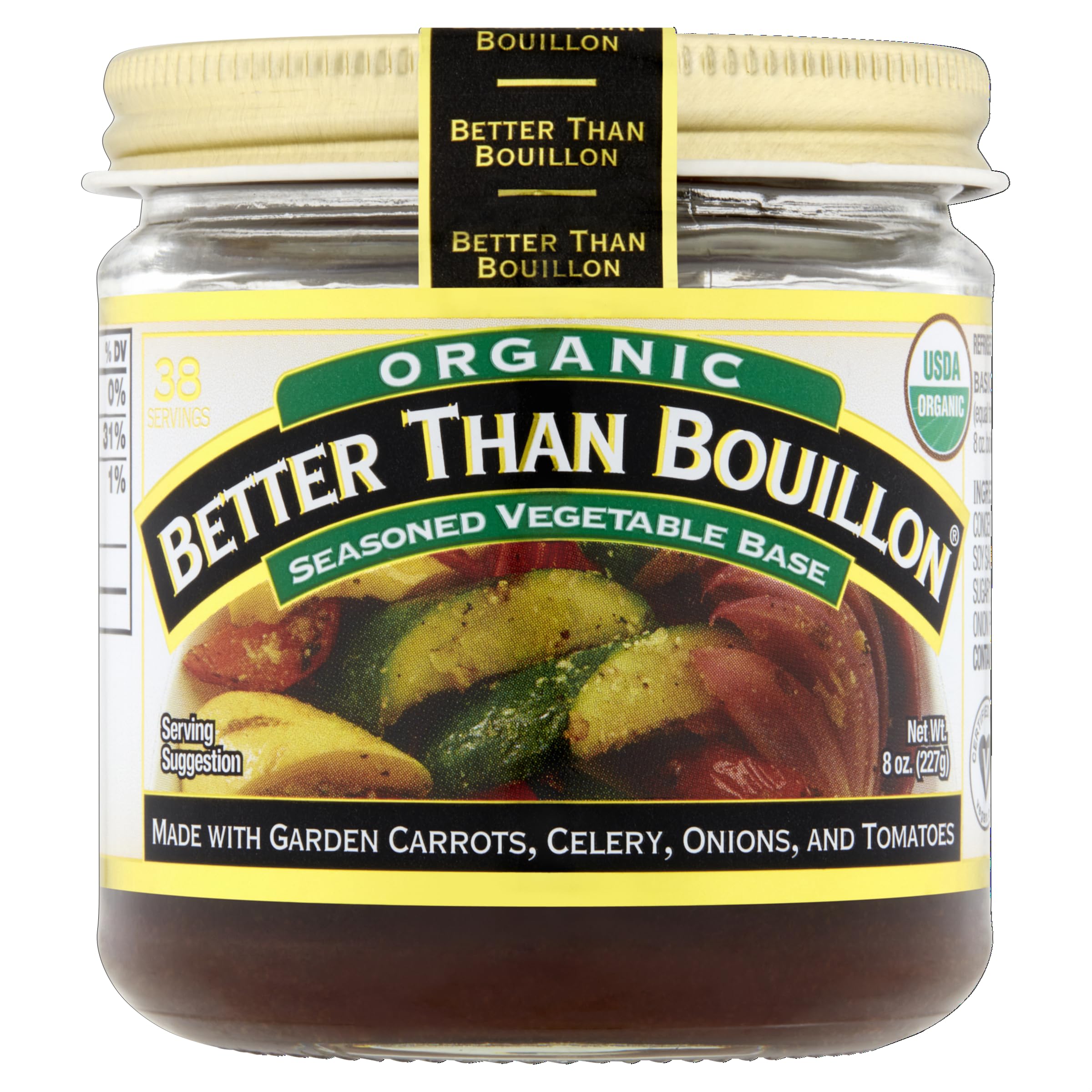 Better Than Bouillon Organic Seasoned Vegetable Base, Makes 38 Cups of Broth, 8 oz