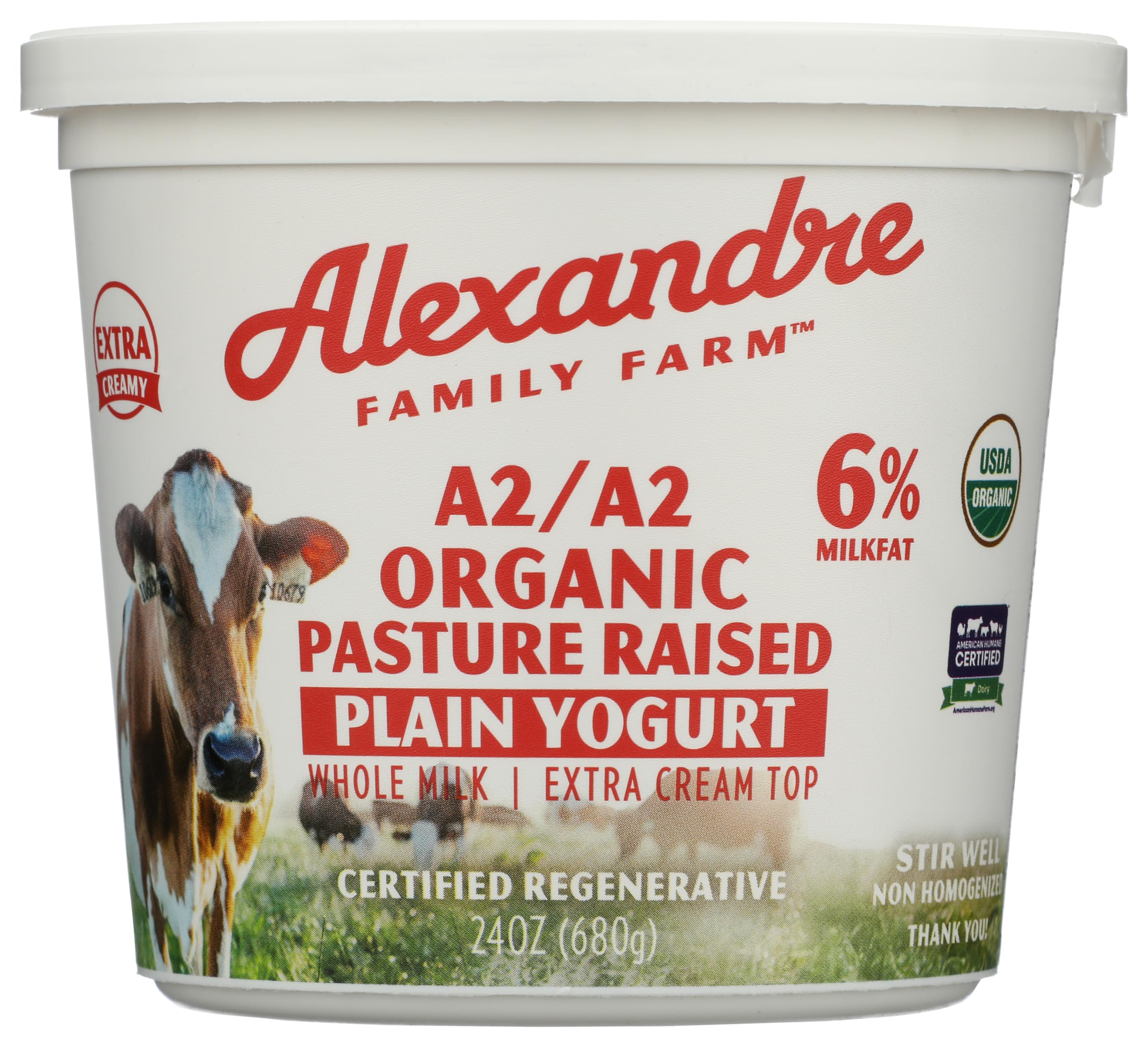 6% Double Cream Top Yogurt, 24 Ounce