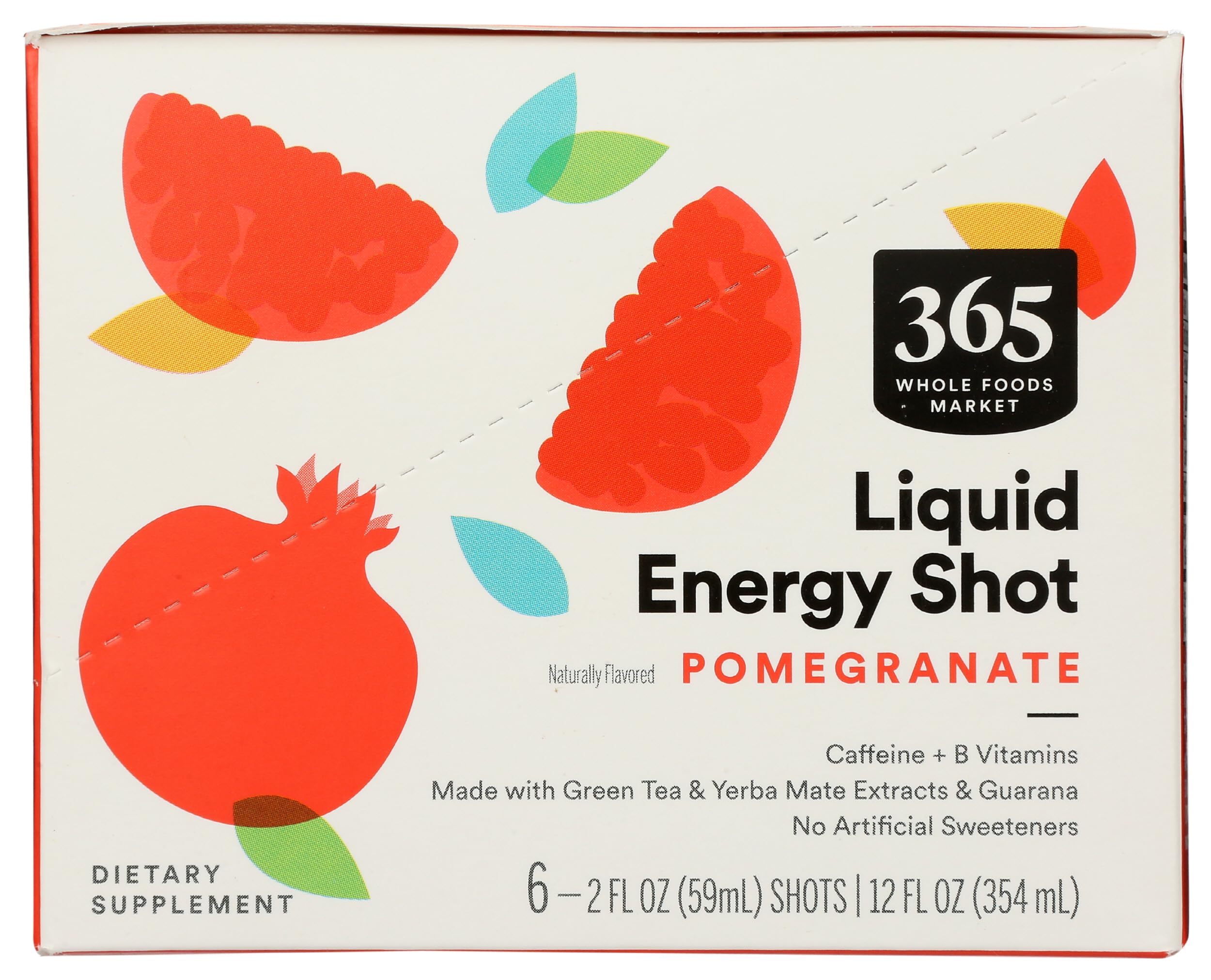 365 by Whole Foods Market Pomegranate Energy Shot, 2 Fl Oz, 6 Count