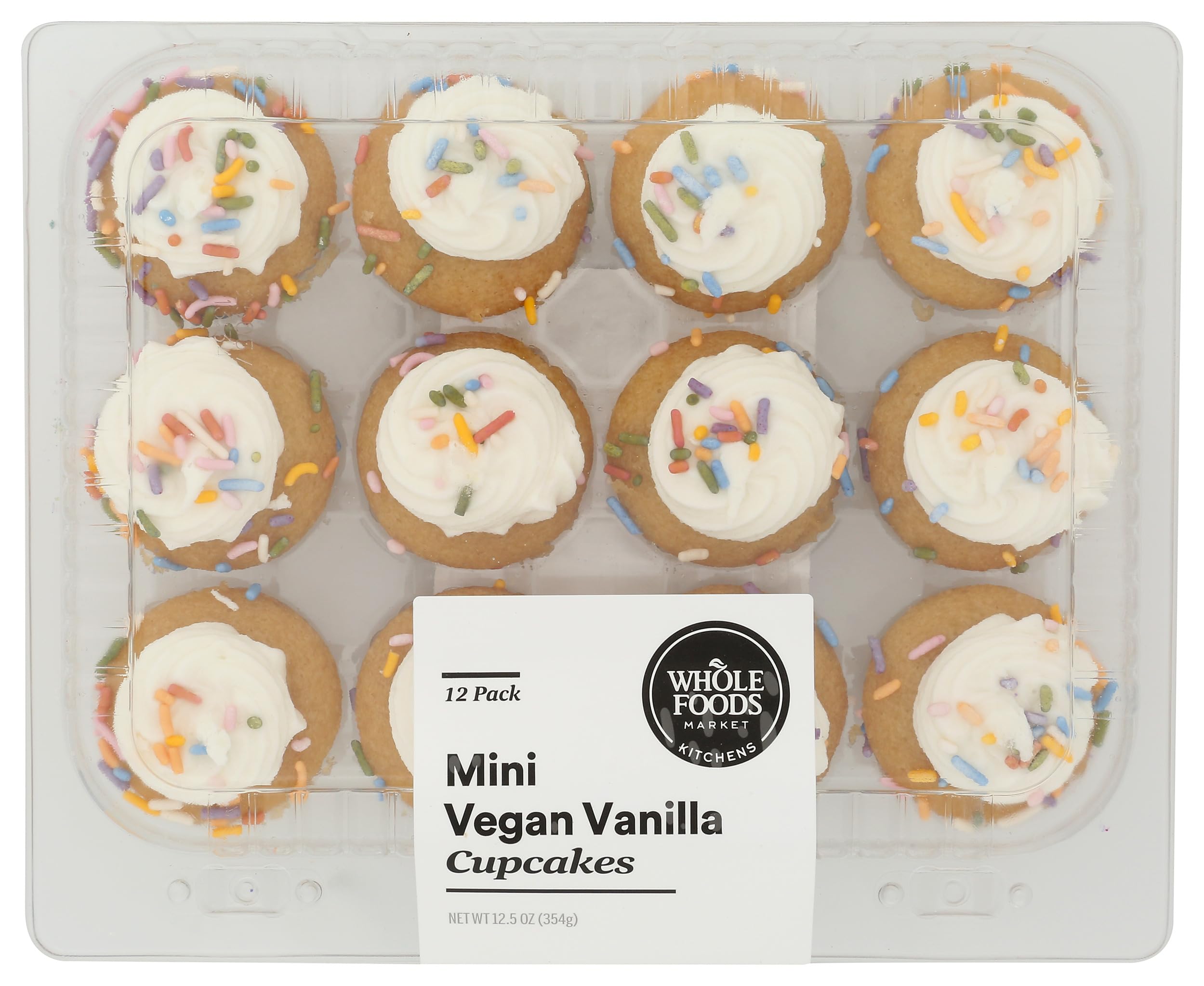 Whole Foods Market Kitchens, Mini Vegan Vanilla Cupcakes 12pk, 12.5 oz