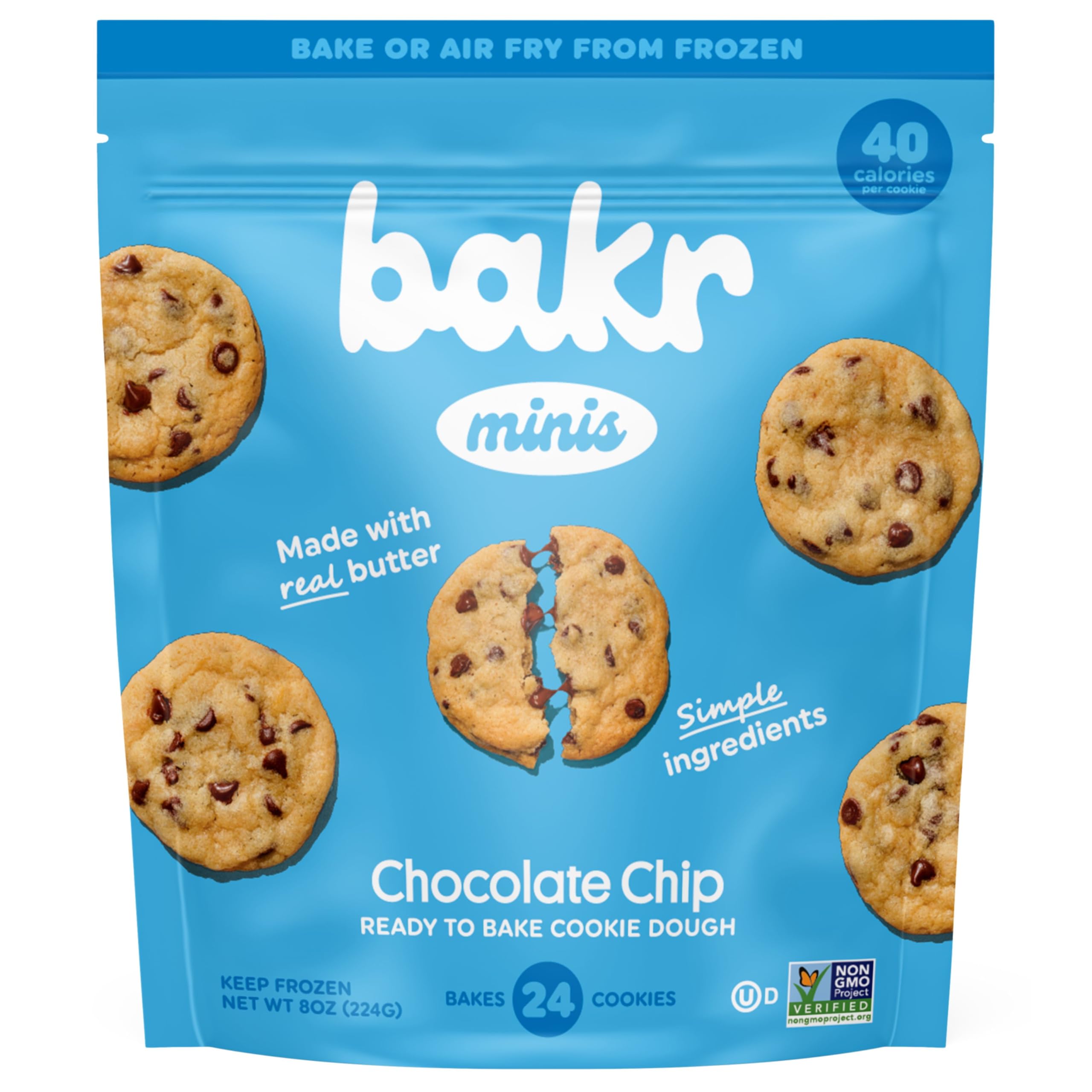 Bakr Cookies Mini Chocolate Chip Cookie Dough, 8 OZ
