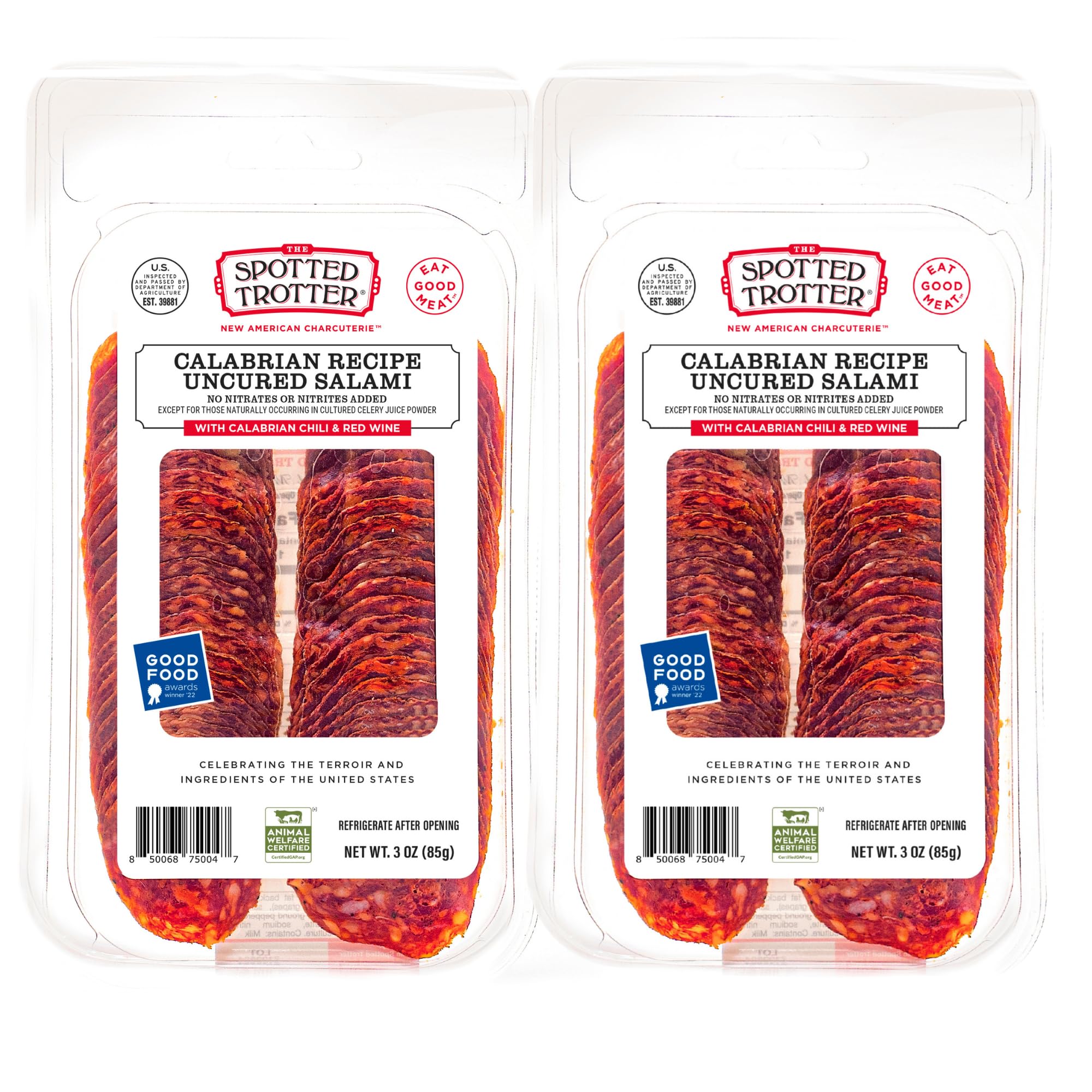 The Spotted Trotter Calabrian Sliced Salami, 3 OZ