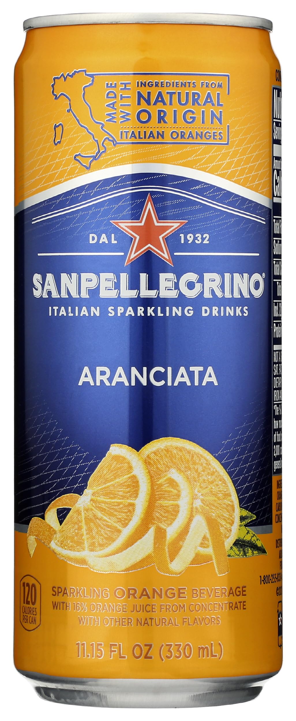 Water Sparkling Italian Aranciata Single, 11.15 Fl Oz