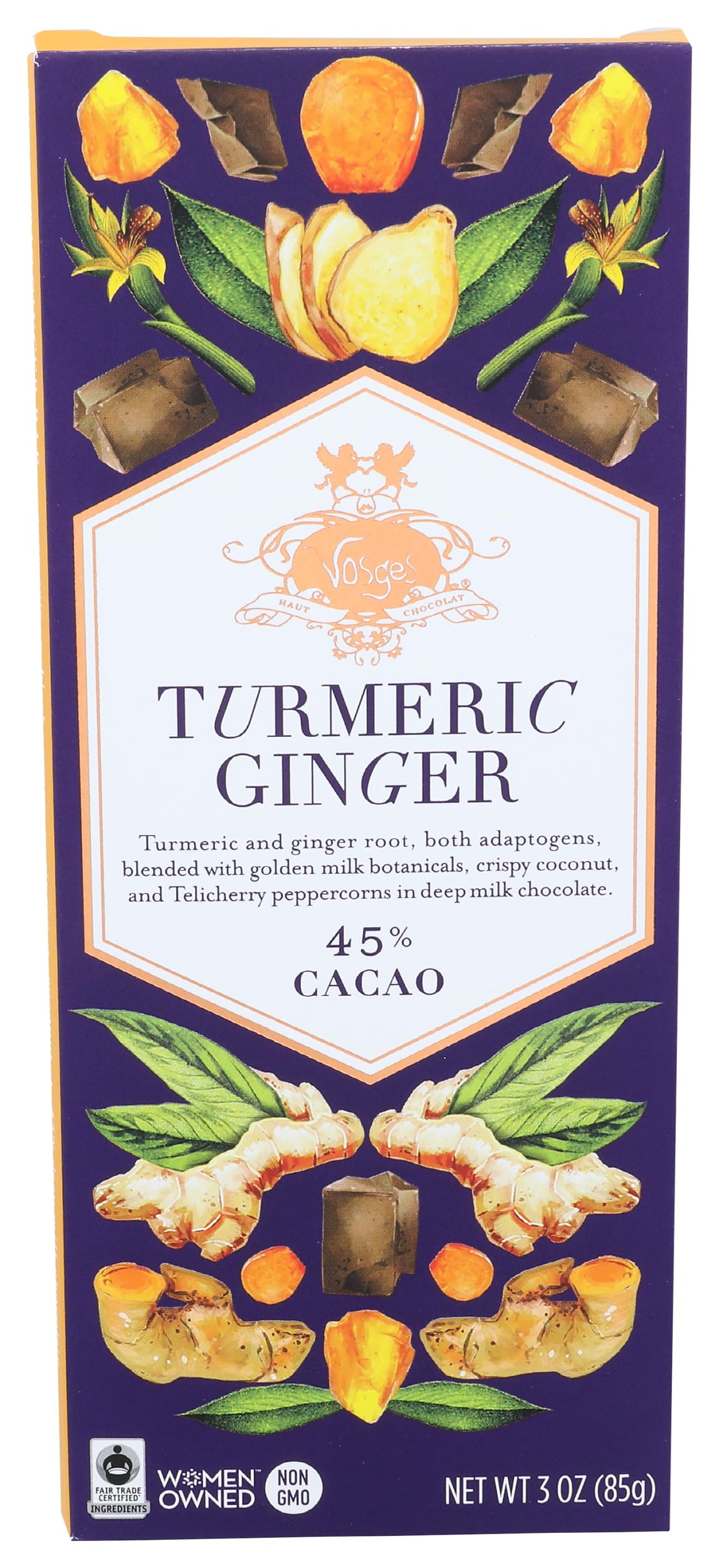 Vosges Haut-Chocolat Turmeric Ginger Chocolate, 3oz Bar