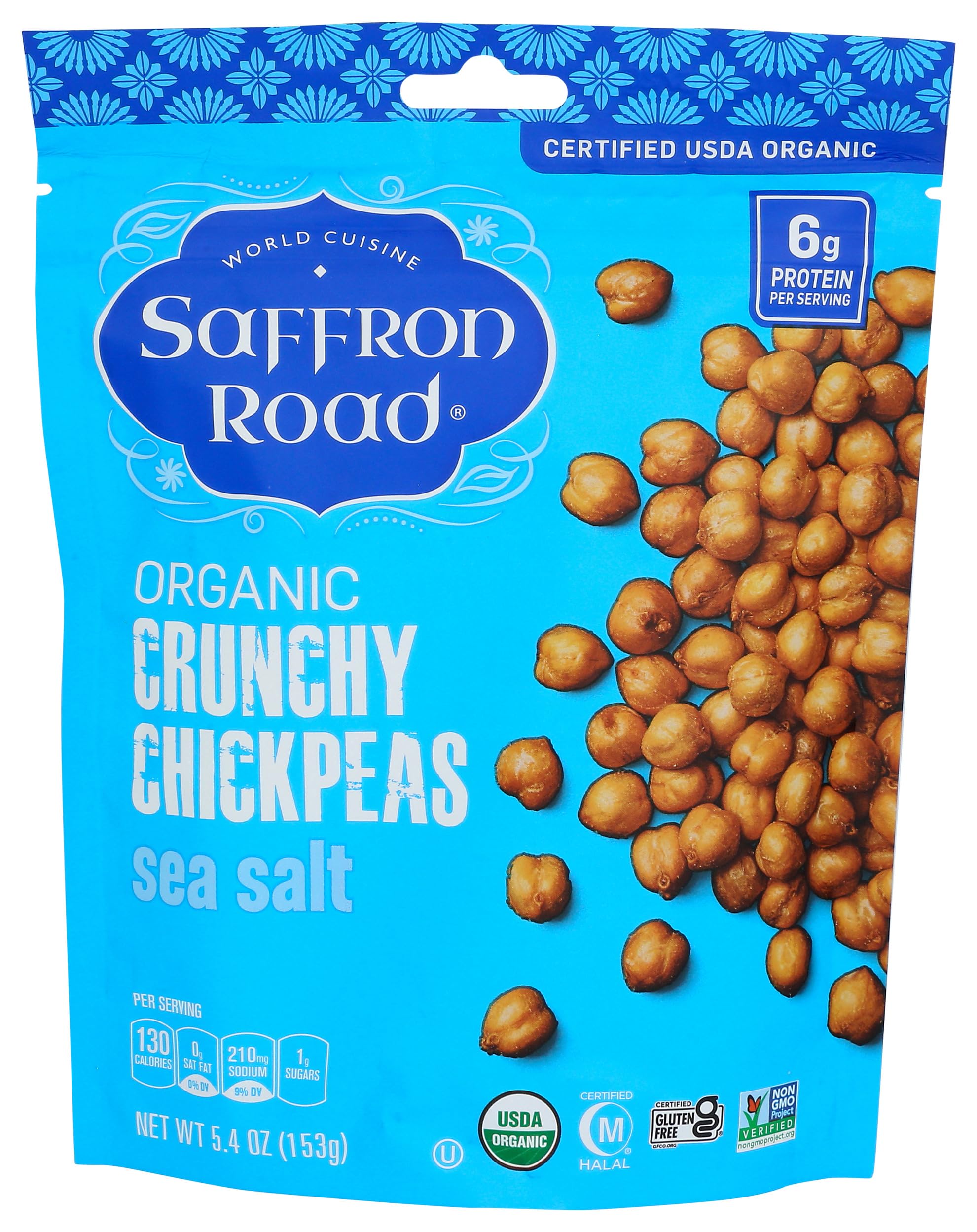 SAFFRON ROAD Organic Sea Salt Chickpeas, 5.4 Ounce