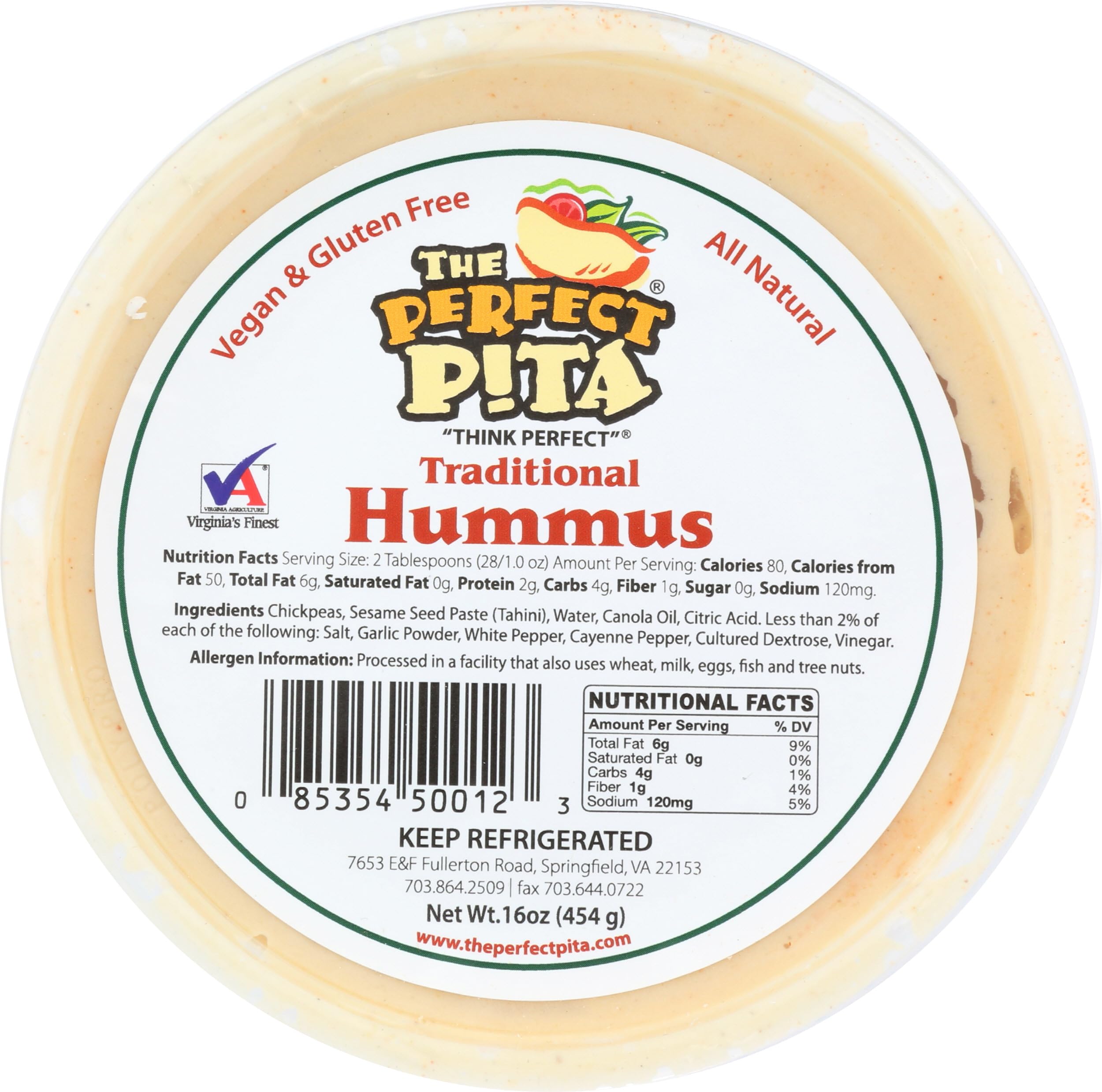 The Perfe Count Pita Traditional Hummus, 16 Ounce