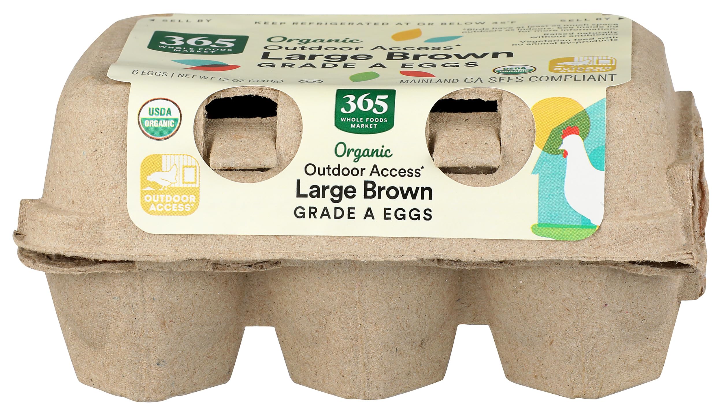 365 by Whole Foods Market Organic Large Brown Grade A Eggs 6 Count, 6 CT